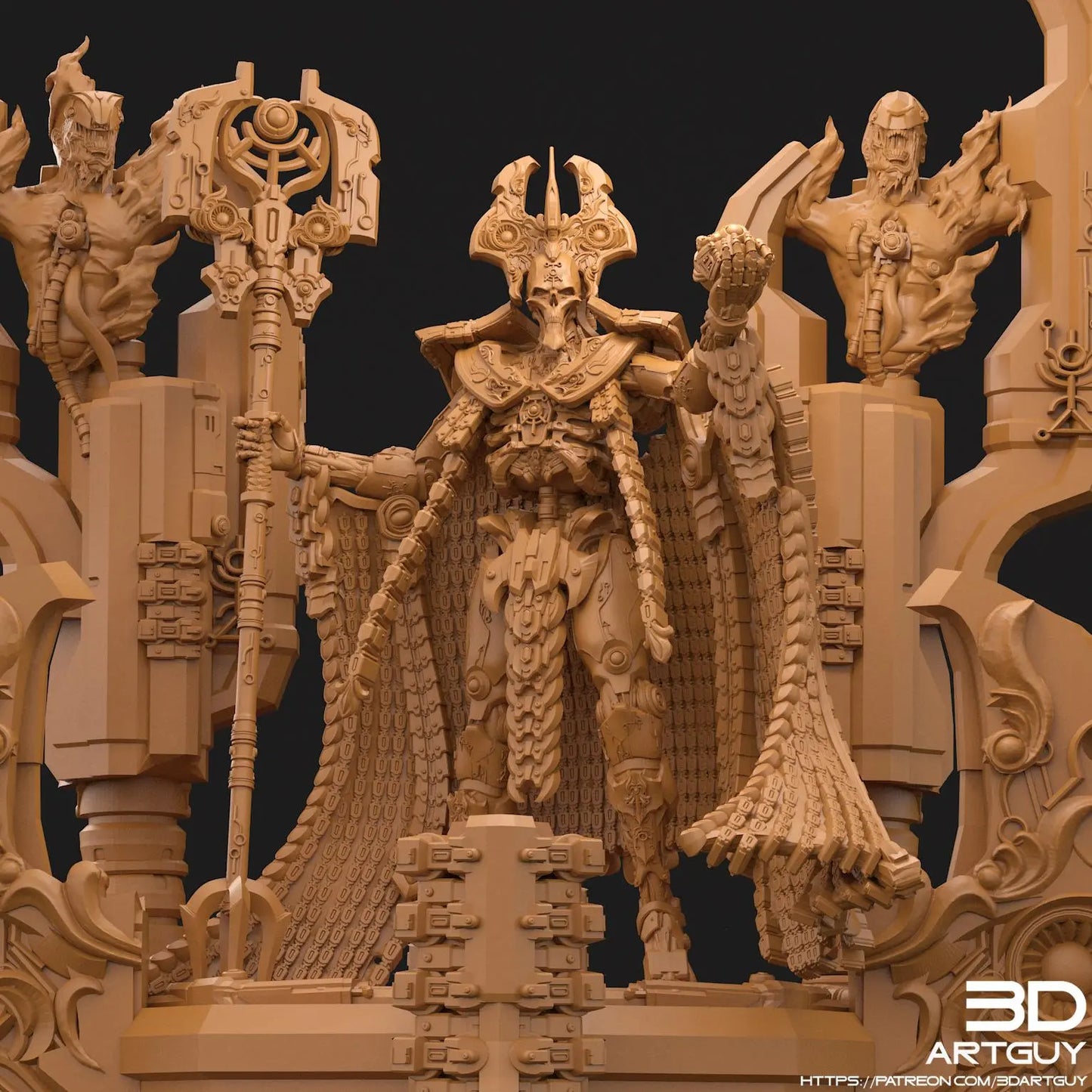 Machine Dias by 3DArtGuy 32mm scale, 120mm, Miniature War Gaming Figure, Grim Dark, Proxy, Necron, Silent King, Display Model