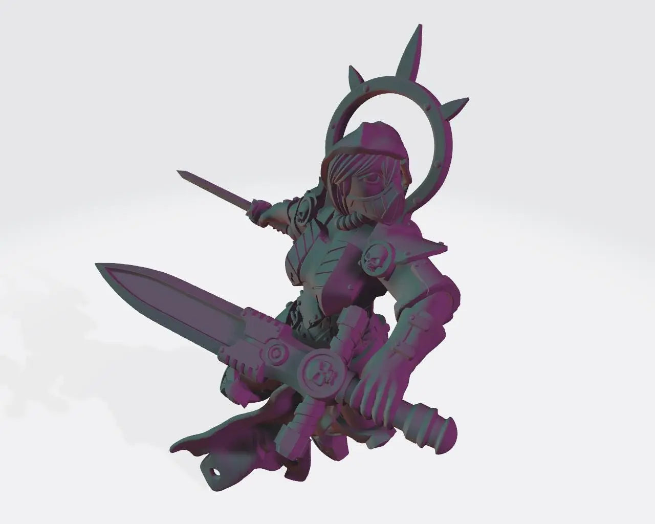 Angles of Death by Ratman Forge 32mm scale miniature, Includes base and stand, For any sci-fi, Grim Dark or OPR table top games