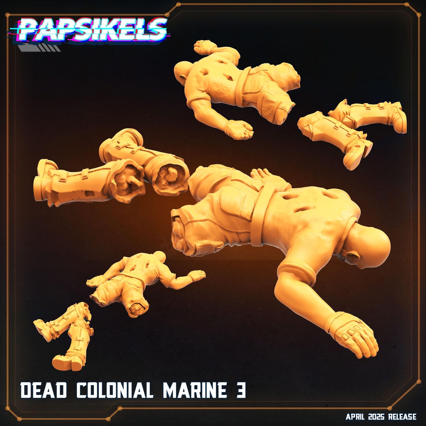 Dead Colonial Marines by Papsikels Miniature, 32mm Heroic Scale, War Gaming, Proxy for Alien, Table top gaming, Sci-fi, Aliens, Dead Terrain