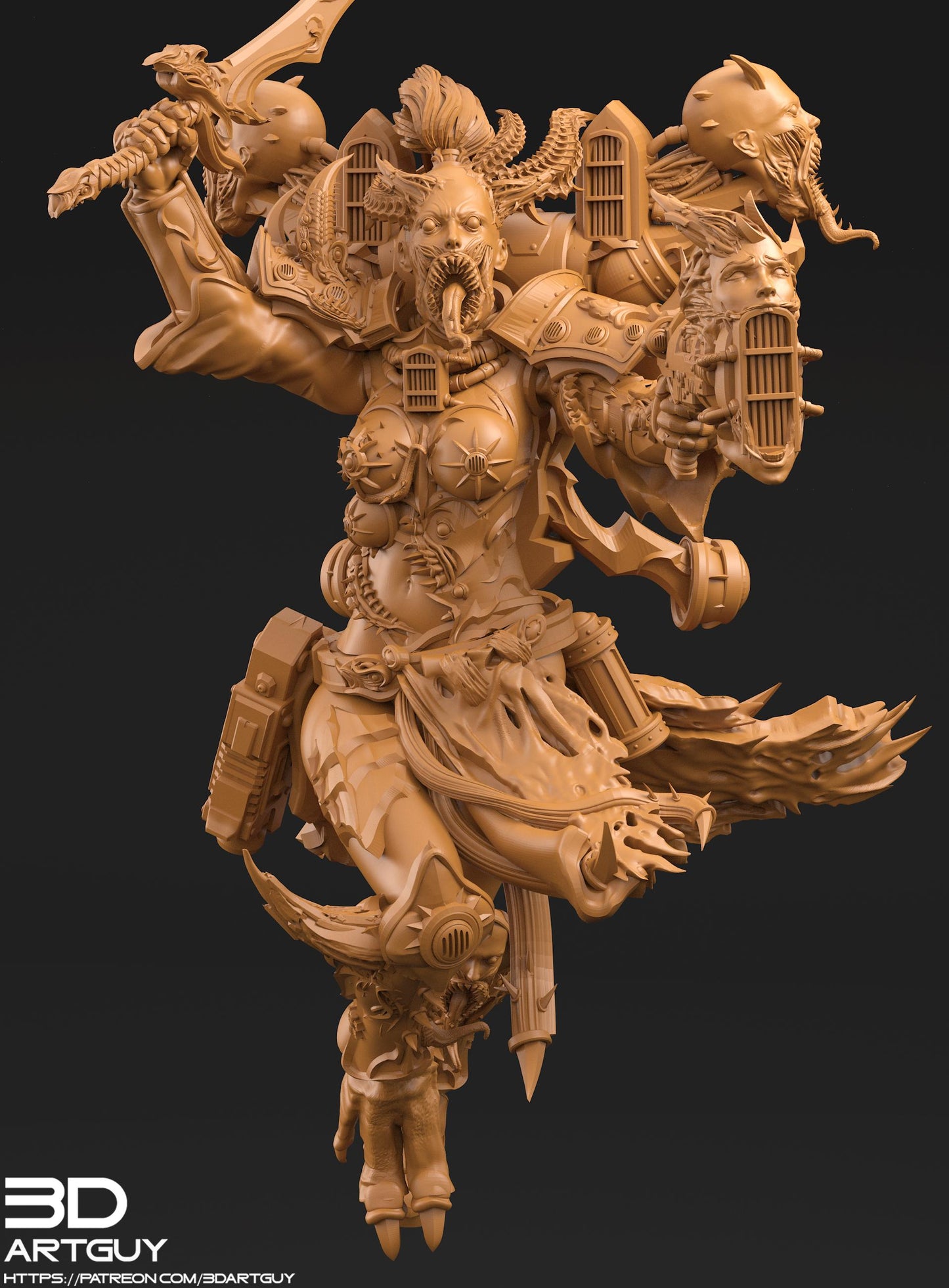 Noisy Sister by 3DArtGuy 32mm scale, 50mm or 100mm, Miniature War Gaming Figure