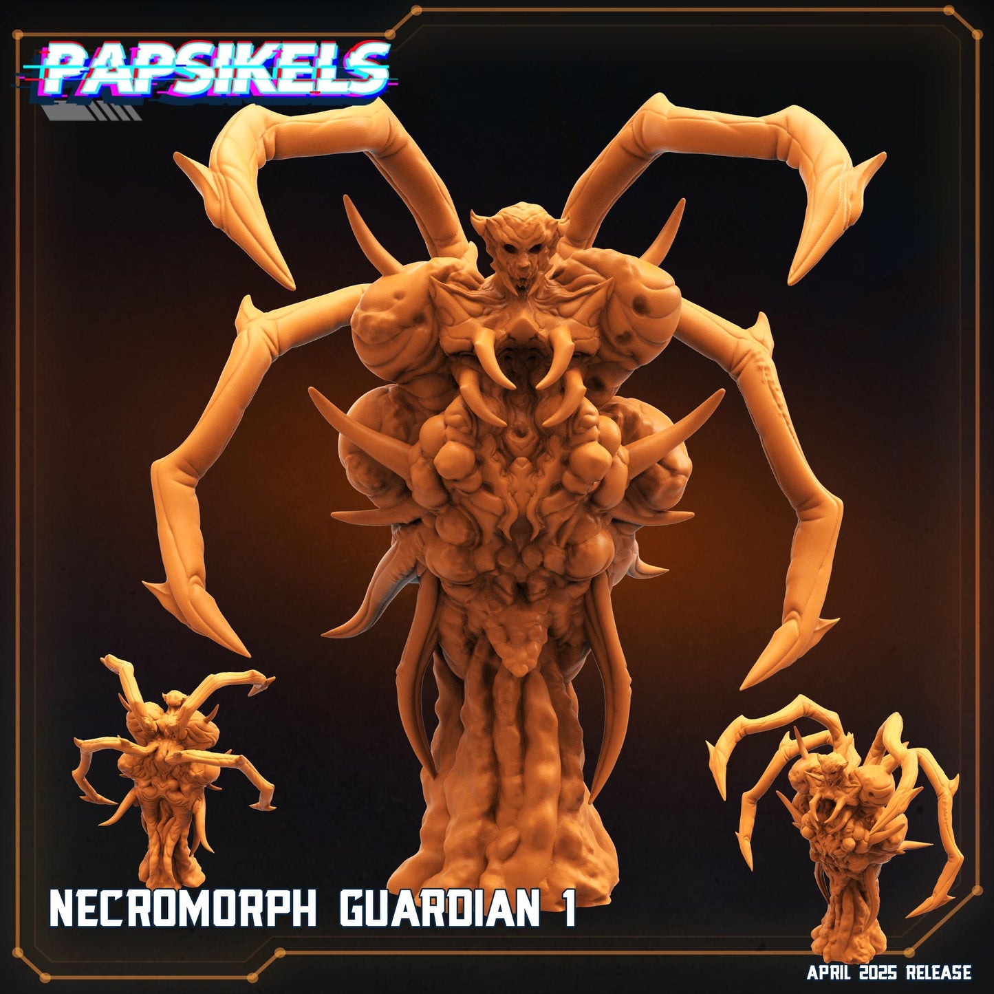 Necromorph Guardian by Papsikels Miniature, 32mm Heroic Scale, War Gaming, Proxy for Dead Space, Aliens vs Humans, Sci-fi