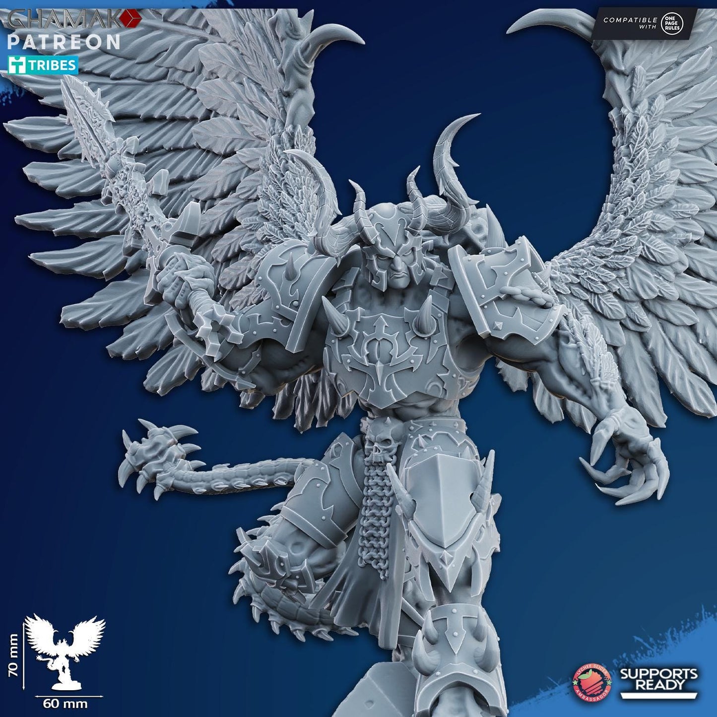 Demonic Possessed Warlock by Ghamak 28mm Scale Miniature, 70mm tall