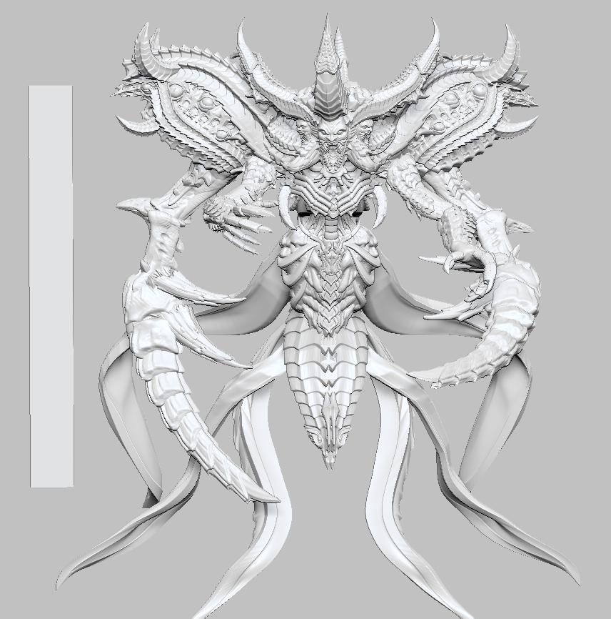 Falsehood Demon by 3DArtGuy 32mm scale, 50 or 100mm, Miniature War Gaming Figure, Fantasy, Proxy for Belial, DnD, 2 Versions