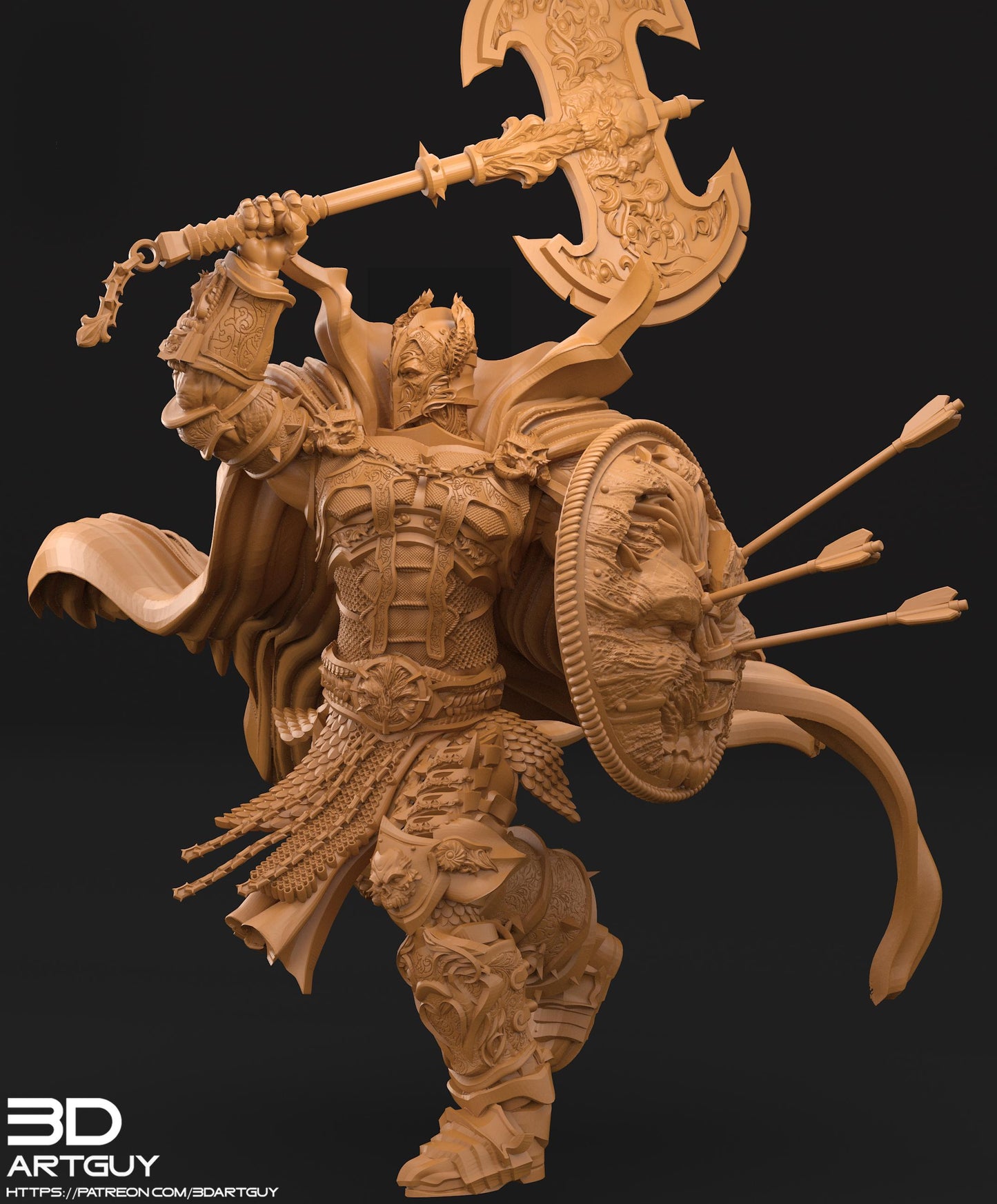 Hell Baron by 3DArtGuy 32mm scale, 50mm tall, Miniature War Gaming Figure, Grim Dark, Proxy, DnD, Comics, Spawn