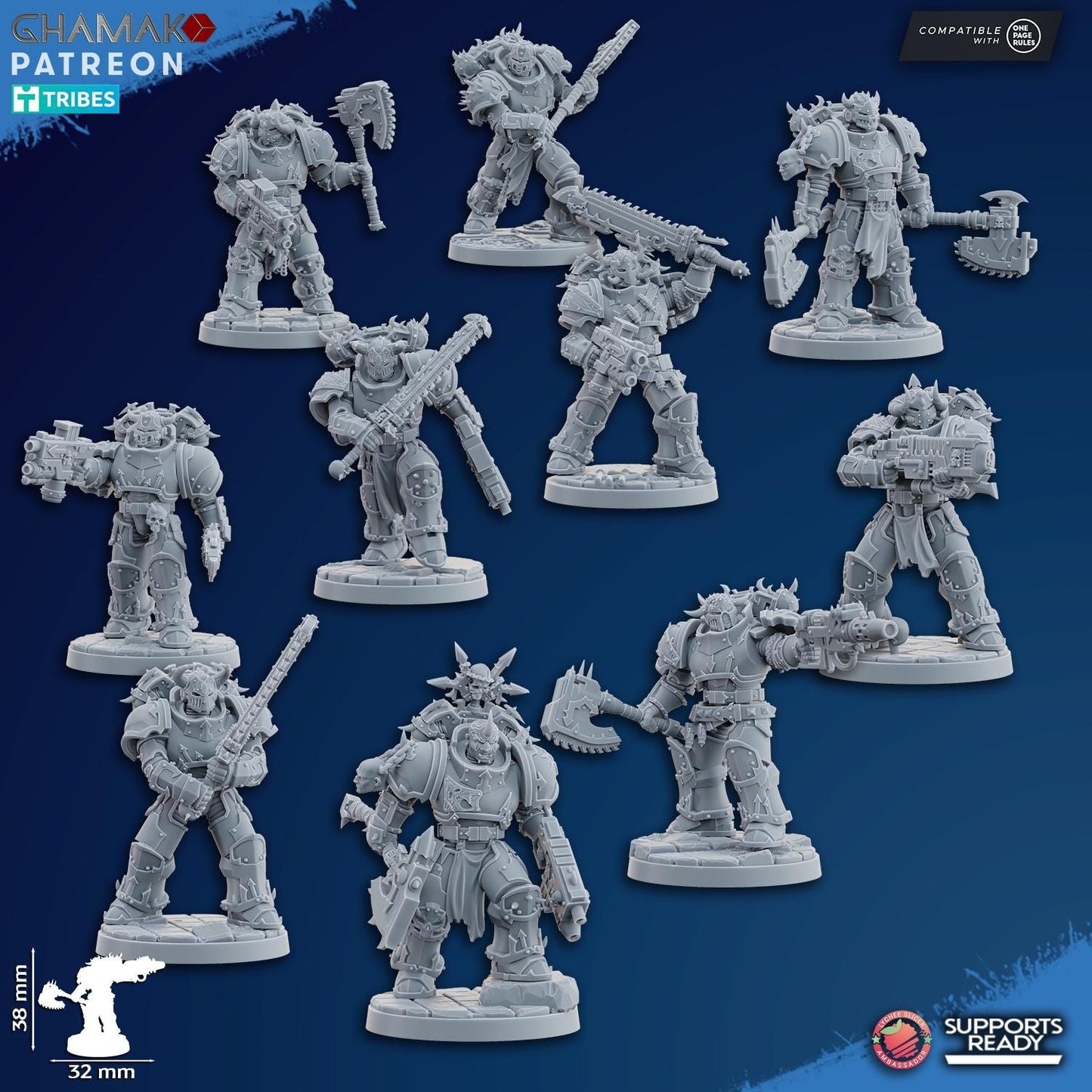 Inner Circle Brotherhood by Ghamak Sci-fi 28mm Heroic Scale Miniature, 32mm tall, 6-10 Units, Proxy, Grimdark, Sci-Fi, OPR Comp