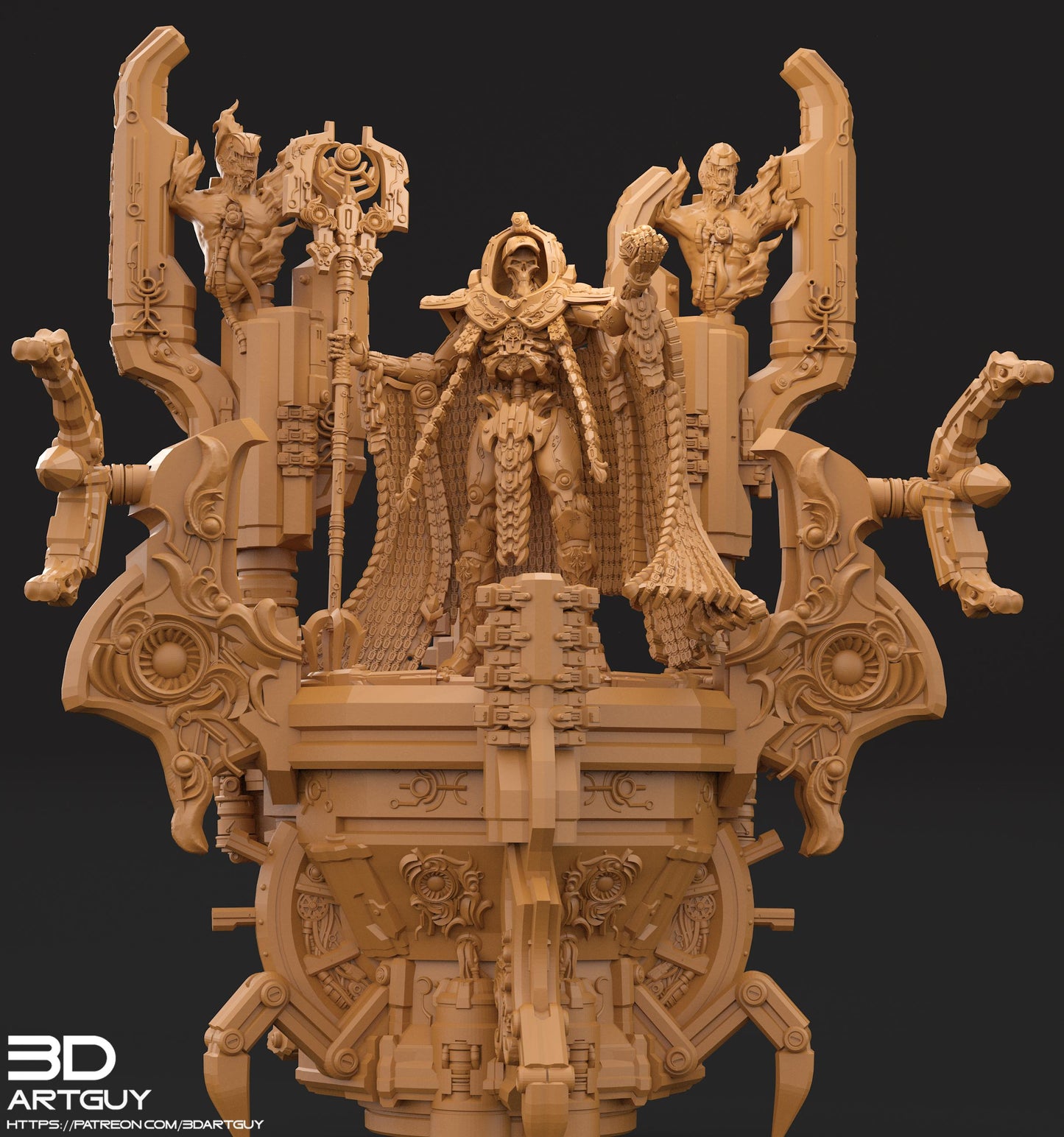 Machine Dias by 3DArtGuy 32mm scale, 120mm, Miniature War Gaming Figure, Grim Dark, Proxy, Necron, Silent King, Display Model