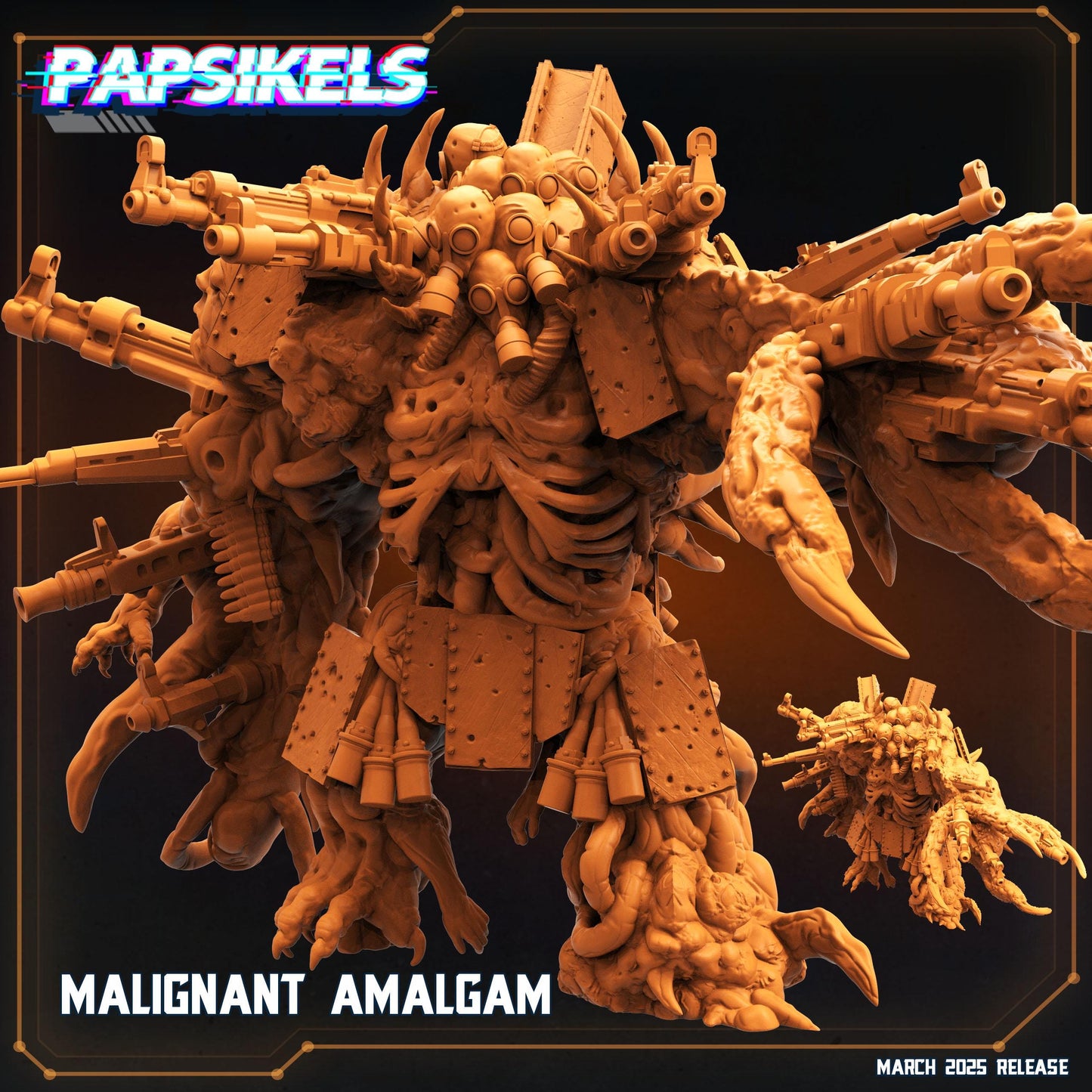 MALIGNANT AMALGAM by Papsikels Miniature, 80mm Miniature, 32mm Scale, War Gaming, Proxy for Trench Crusade, Table top gaming, Black Grail