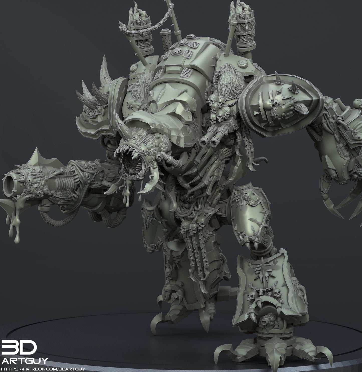 Corrupted Knight by 3DArtGuy 32mm scale, 50, 100, 185mm, Miniature War Gaming Figure