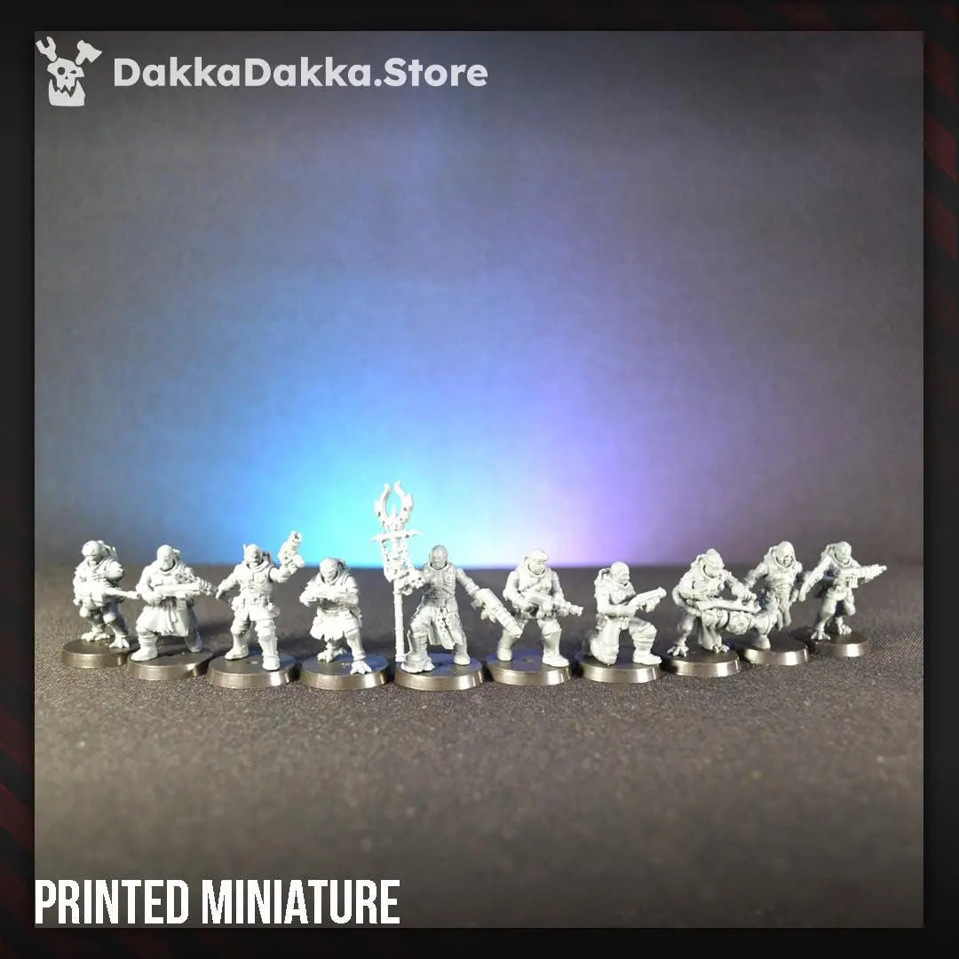 Liquidation Team of Cosmic Harvester by DakkaDakka 28mm Heroic Scale Miniature, 32mm tall, 10 Units, Proxy, Grimdark, Sci-Fi, OPR, Chaos