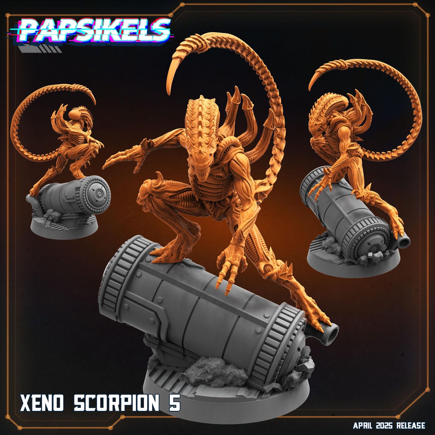Xeno Scorpion by Papsikels Miniature, 32mm Heroic Scale, War Gaming, Proxy for Alien, Aliens vs Humans, Sci-fi, Xenomorph
