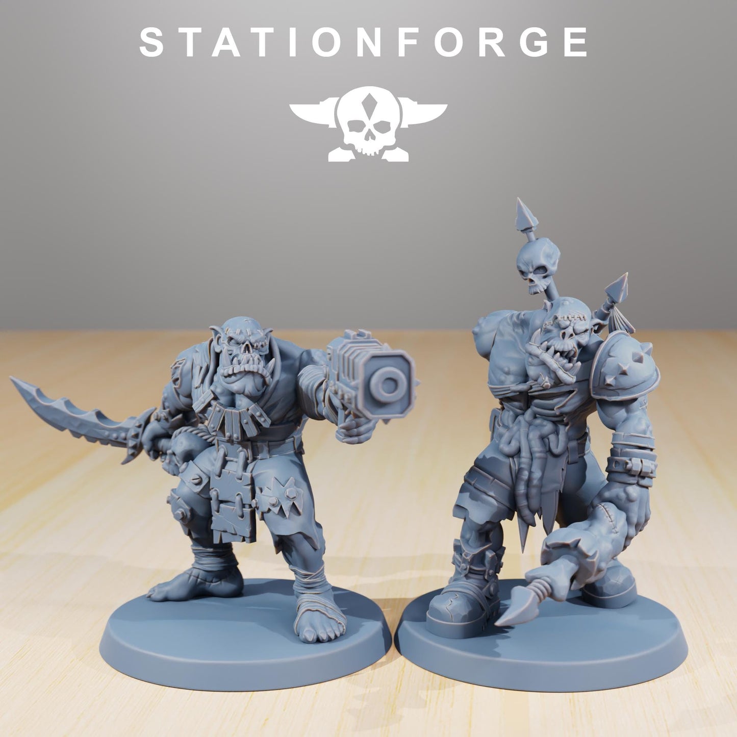 Orkaz Plague Spreadaz by Station Forge 28mm Heroic Scale Miniature, 38mm tall, 10 Units, Proxy, Grimdark, Sci-Fi, OPR, Orcs