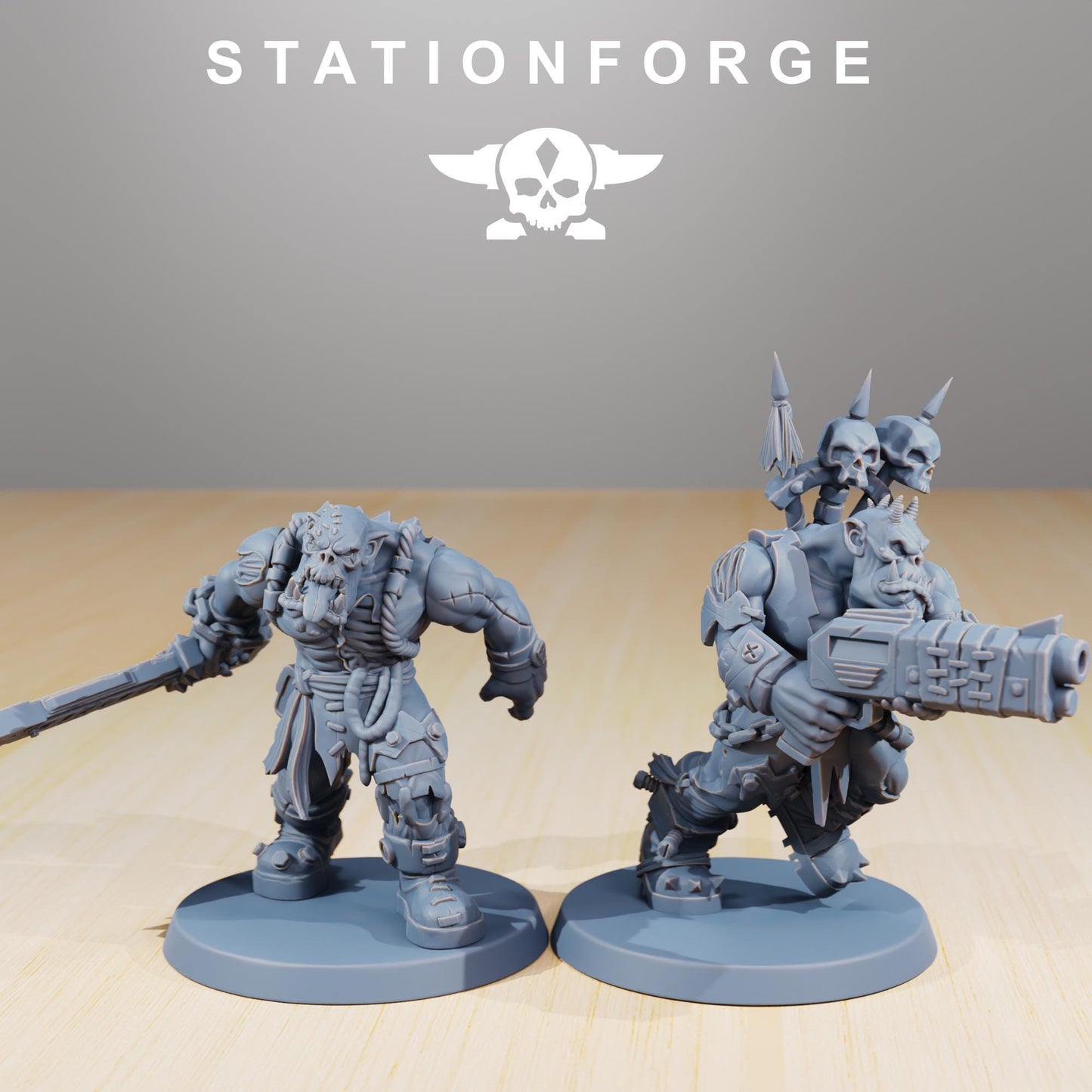 Orkaz Plague Spreadaz by Station Forge 28mm Heroic Scale Miniature, 38mm tall, 10 Units, Proxy, Grimdark, Sci-Fi, OPR, Orcs