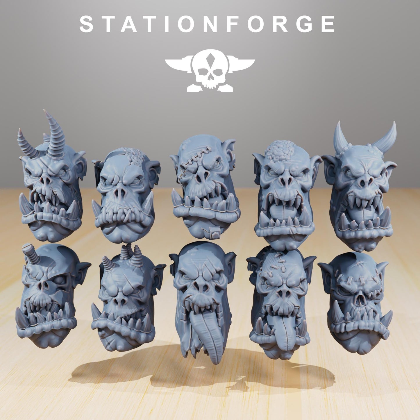 Orkaz Plague Spreadaz by Station Forge 28mm Heroic Scale Miniature, 38mm tall, 10 Units, Proxy, Grimdark, Sci-Fi, OPR, Orcs