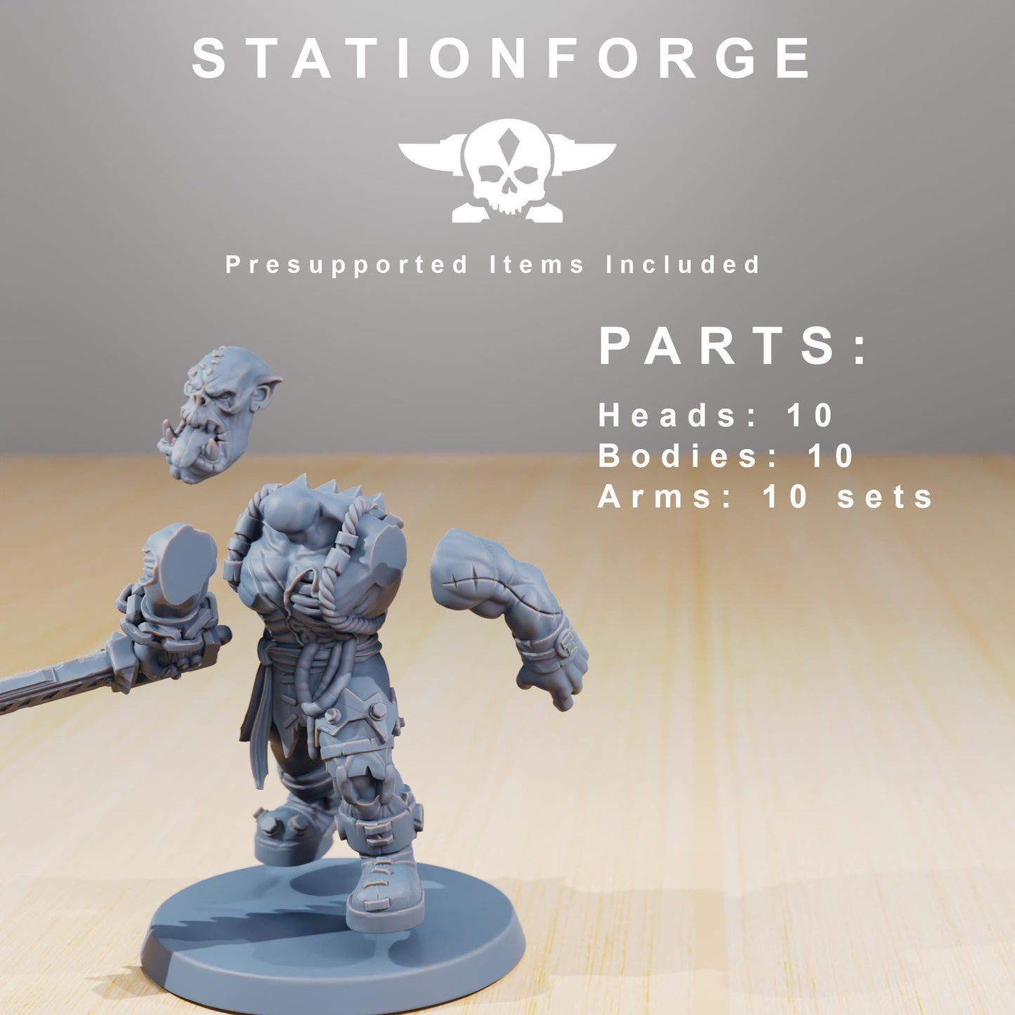 Orkaz Plague Spreadaz by Station Forge 28mm Heroic Scale Miniature, 38mm tall, 10 Units, Proxy, Grimdark, Sci-Fi, OPR, Orcs