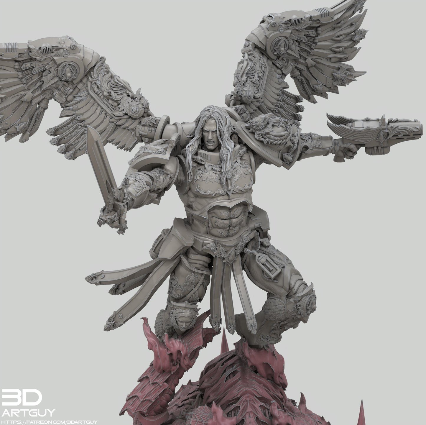 Blood Host Leader by 3DArtGuy 32mm scale, 50mm or 100mm, Miniature War Gaming Figure, Grim Dark, Proxy, Dante