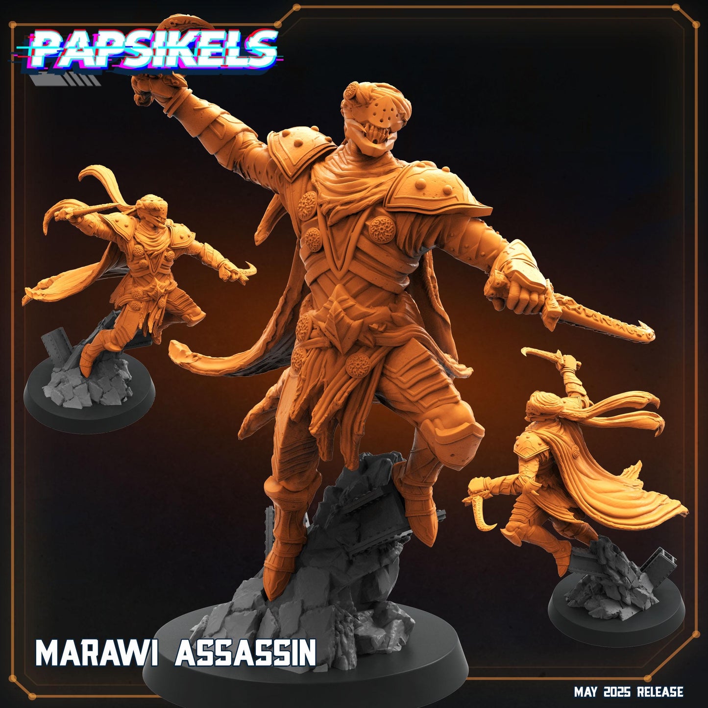Marawi Assassin by Papsikels Miniature, 50mm Miniature, 32mm Heroic Scale, War Gaming, Proxy, Trench Crusade, Tabletop gaming