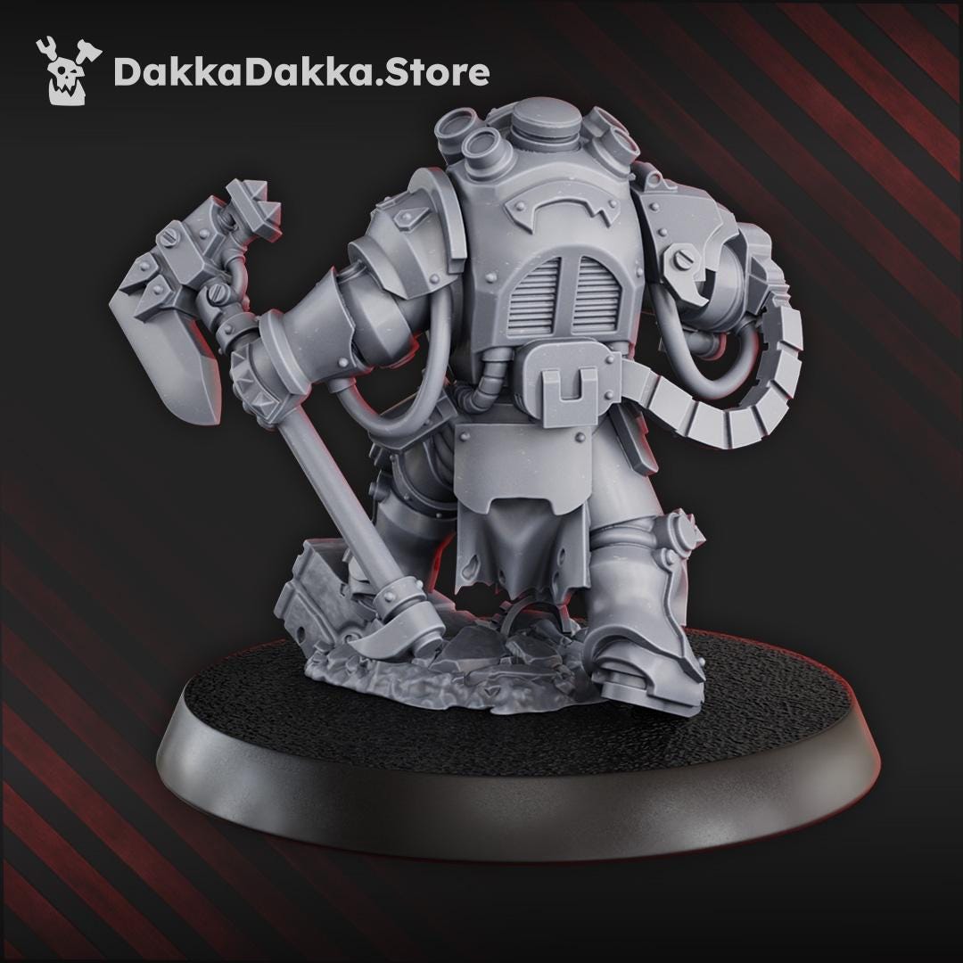 Gorgwork Comander in Heavy Armor by DakkaDakka 28mm Heroic Scale Miniature, 46mm tall