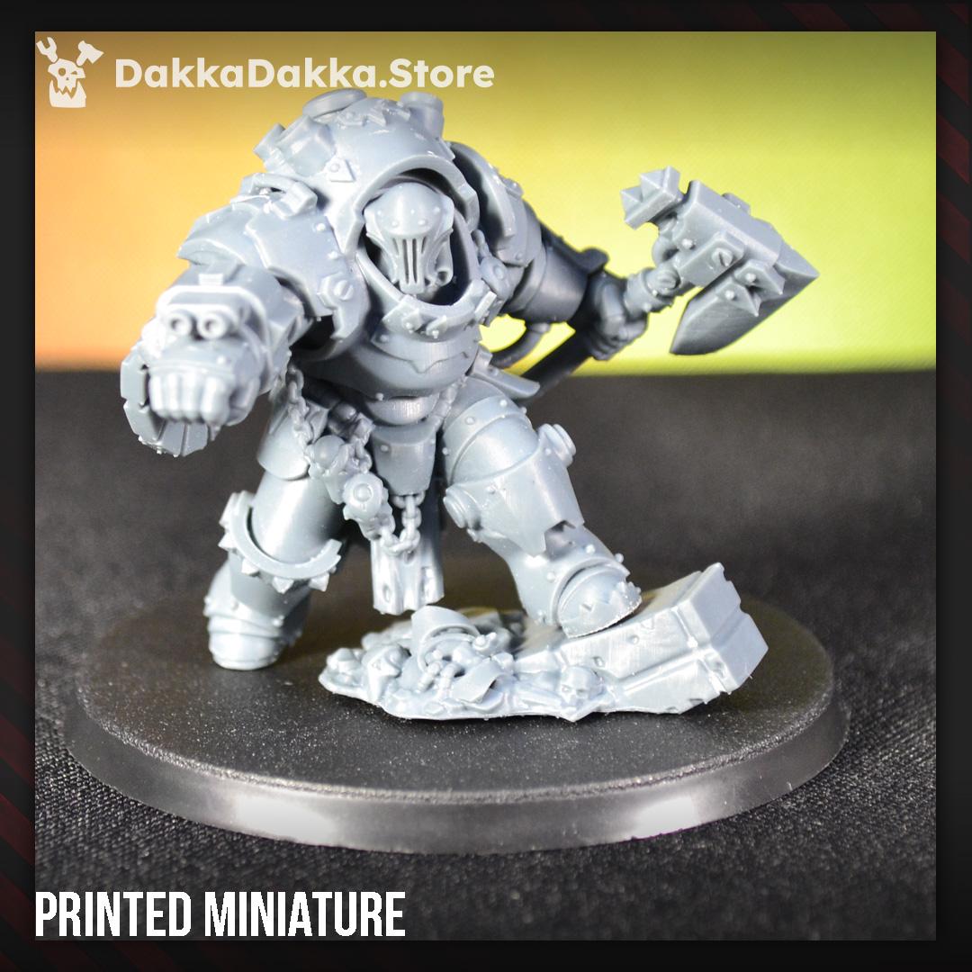 Gorgwork Comander in Heavy Armor by DakkaDakka 28mm Heroic Scale Miniature, 46mm tall