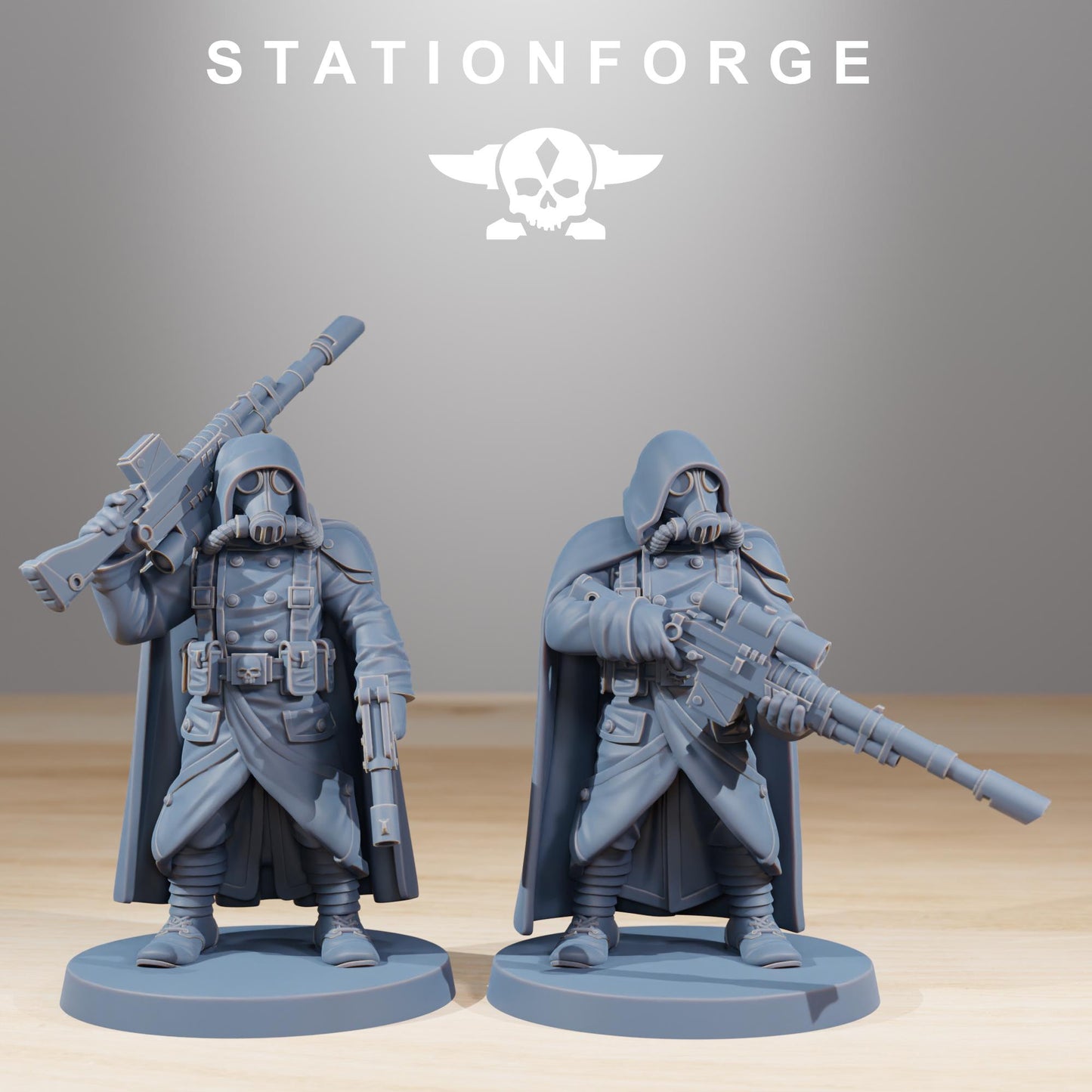 Grim Guard Marksman by Station Forge 28mm Heroic Scale Miniature, 32mm tall, 10 Units, Proxy, Grimdark, Sci-Fi, OPR, Guard