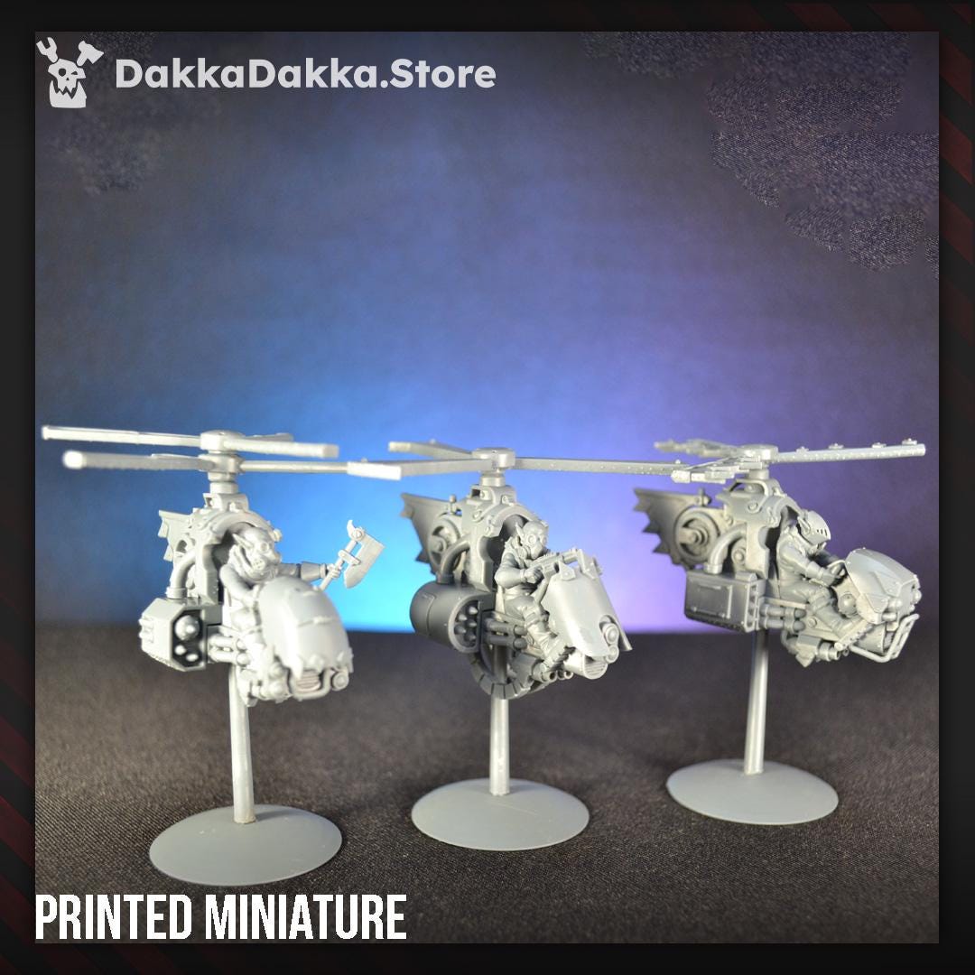 GorgWorks Copters by DakkaDakka 28mm Heroic Scale Miniature, 65mm tall, 3 Vehicles