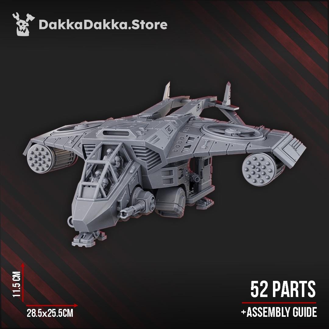 Assault Aircraft F-184 Falco by DakkaDakka 28mm Heroic Scale Miniature, 285x255mm, Imperial Proxy, Grimdark, Sci-Fi, OPR
