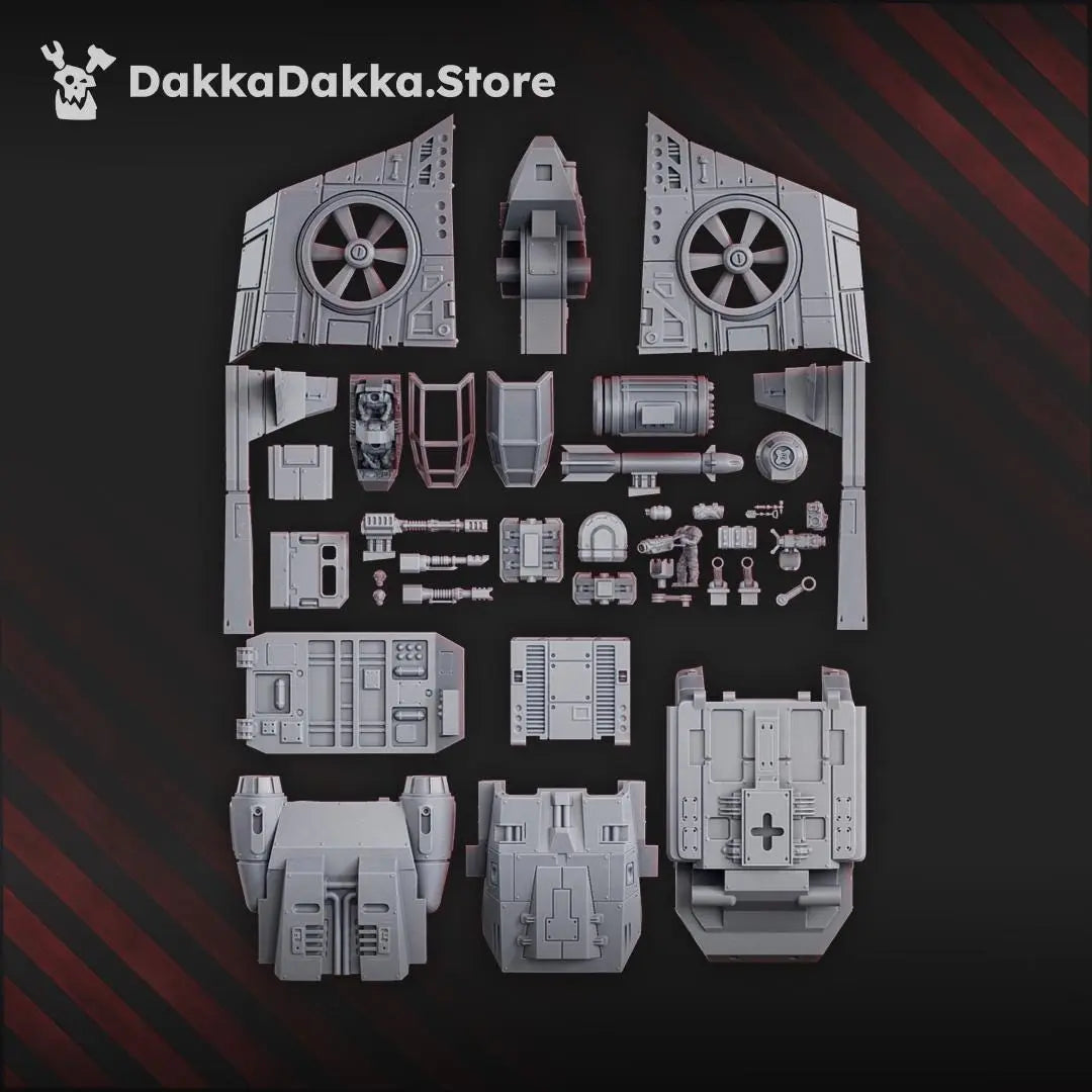 Assault Aircraft F-184 Falco by DakkaDakka 28mm Heroic Scale Miniature, 285x255mm, Imperial Proxy, Grimdark, Sci-Fi, OPR