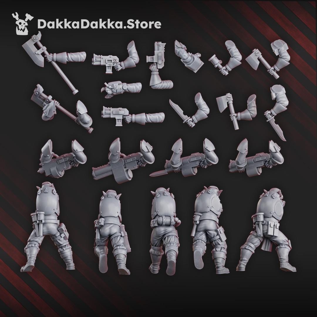 Gorggrot Tactic Squad by DakkaDakka 28mm Heroic Scale Miniature, 29mm tall, 10 Units