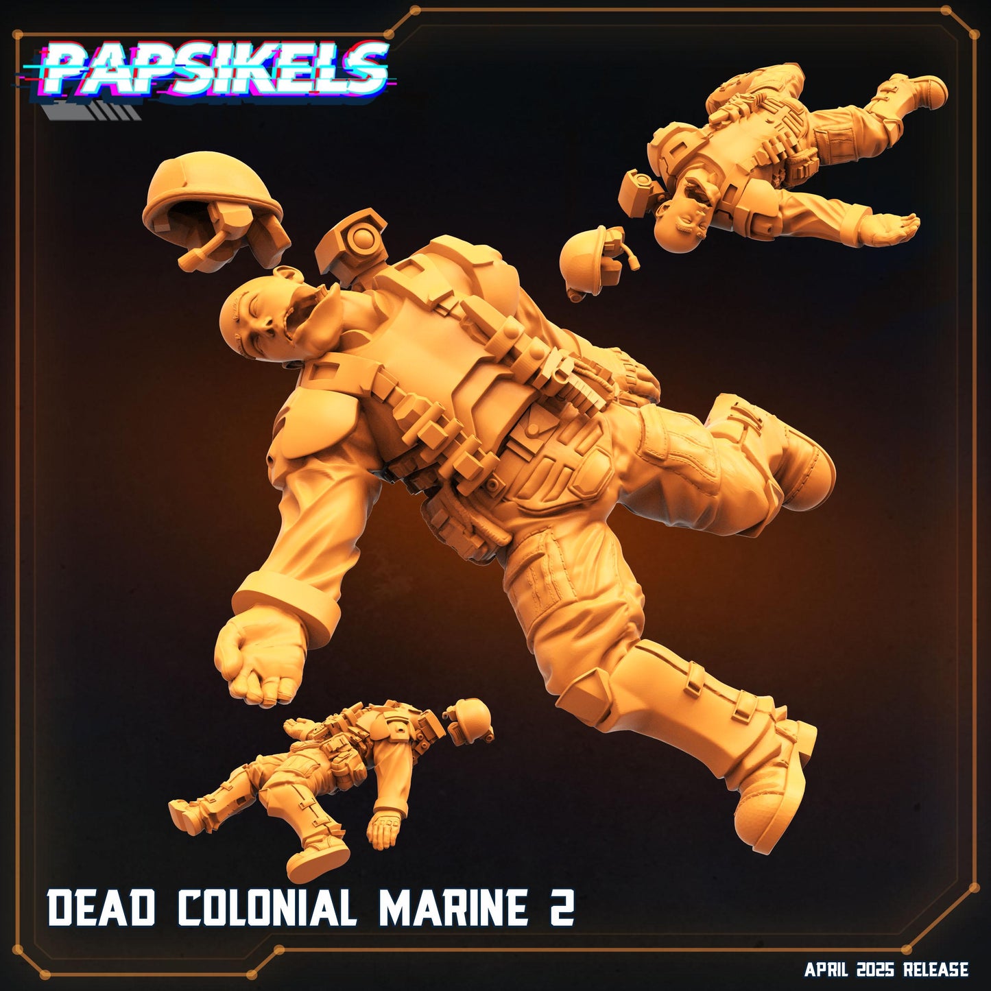 Dead Colonial Marines by Papsikels Miniature, 32mm Heroic Scale, War Gaming, Proxy for Alien, Table top gaming, Sci-fi, Aliens, Dead Terrain