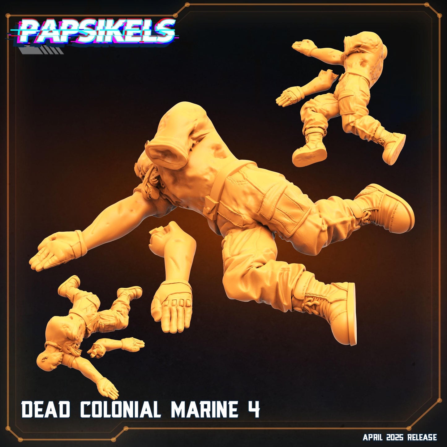 Dead Colonial Marines by Papsikels Miniature, 32mm Heroic Scale, War Gaming, Proxy for Alien, Table top gaming, Sci-fi, Aliens, Dead Terrain