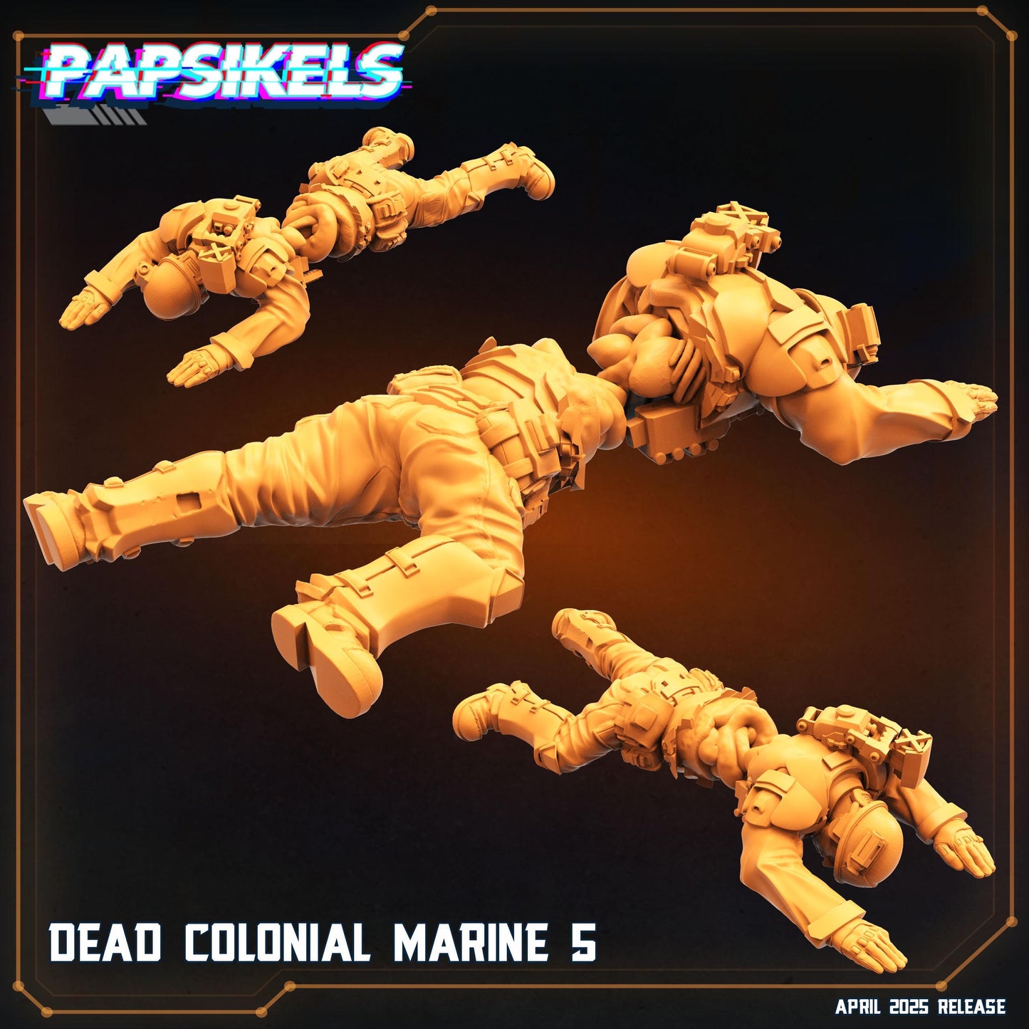 Dead Colonial Marines by Papsikels Miniature, 32mm Heroic Scale, War Gaming, Proxy for Alien, Table top gaming, Sci-fi, Aliens, Dead Terrain