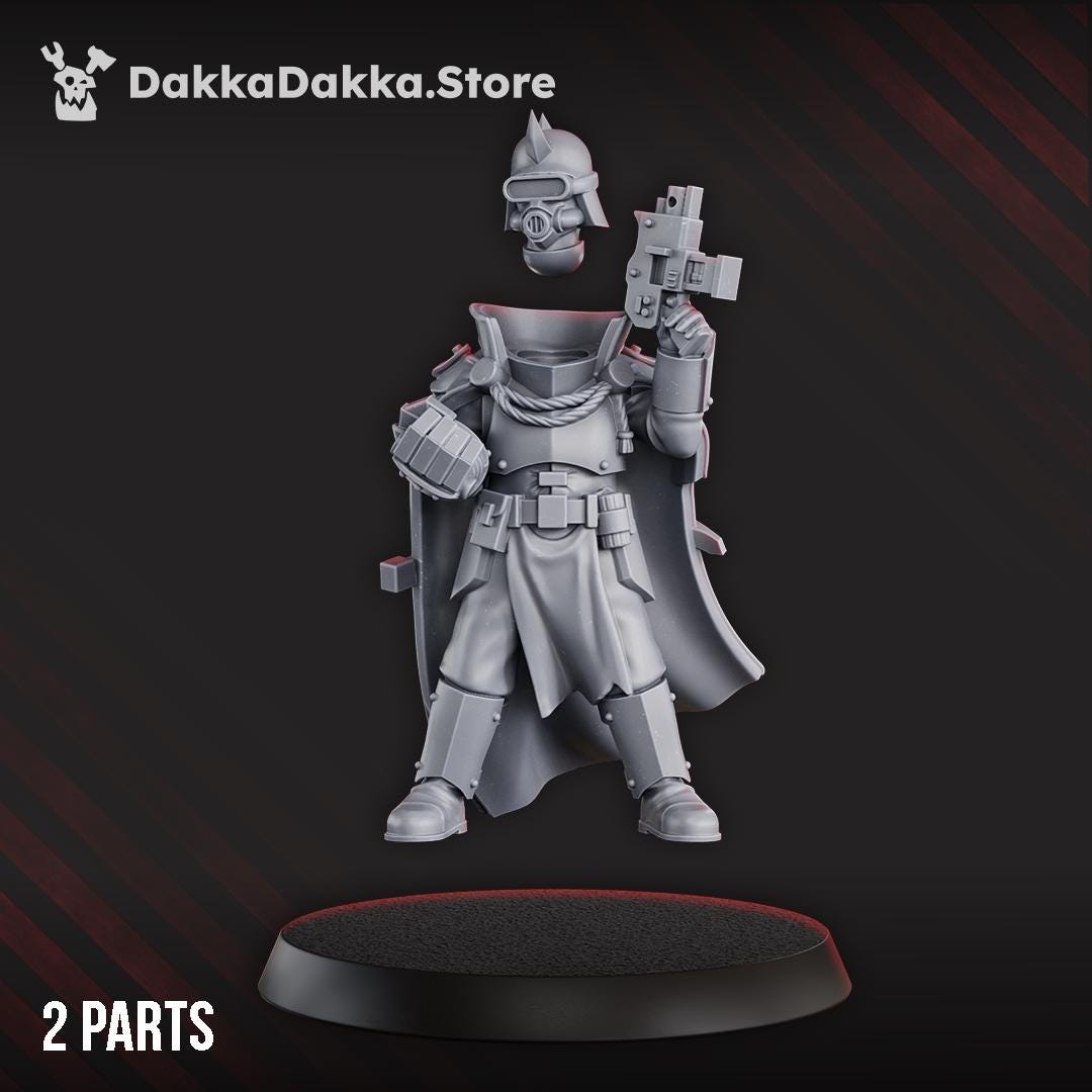 Maverick Cultists Commander by DakkaDakka 28mm Heroic Scale Miniature, 30mm tall, Proxy, Warcells, Sci-Fi, OPR, Trench Crusade