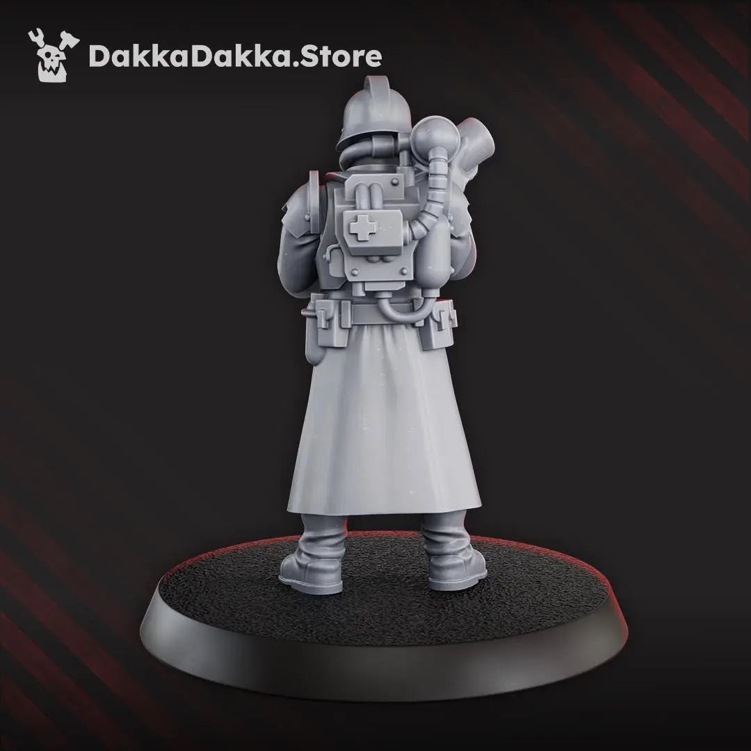 3rd Death Division Medic by DakkaDakka 28mm Heroic Scale Miniature, 30mm tall, Proxy, Warcells, Sci-Fi, OPR, Trench Crusade