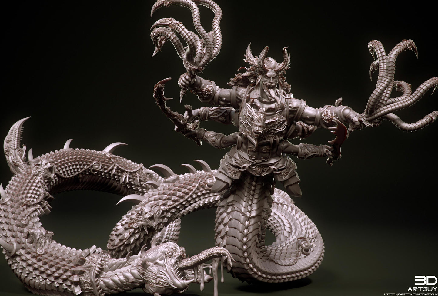 Giant Snake by 3DArtGuy 32mm scale, 50mm or 100mm, Miniature War Gaming Figure