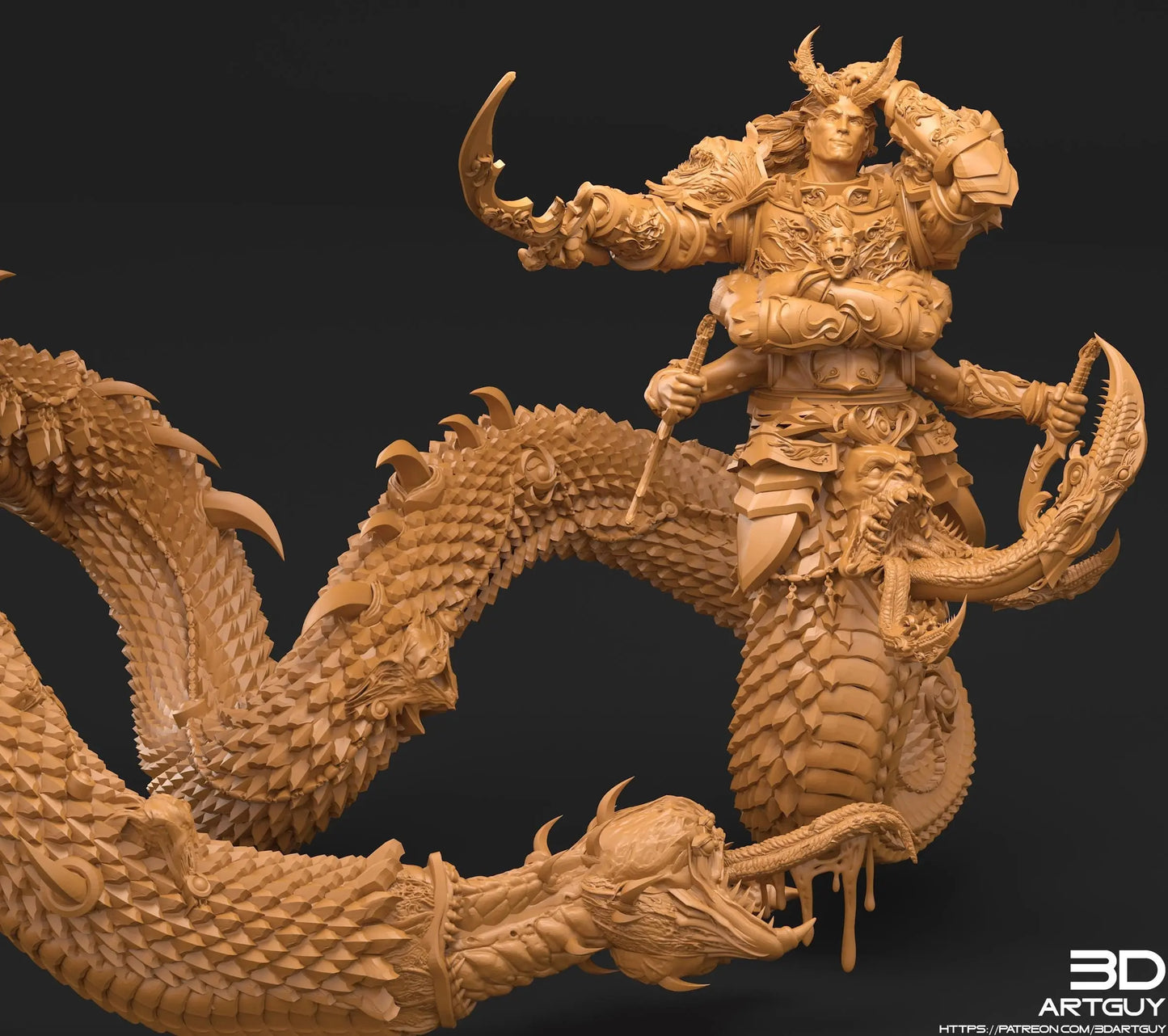 Giant Snake by 3DArtGuy 32mm scale, 50mm or 100mm, Miniature War Gaming Figure