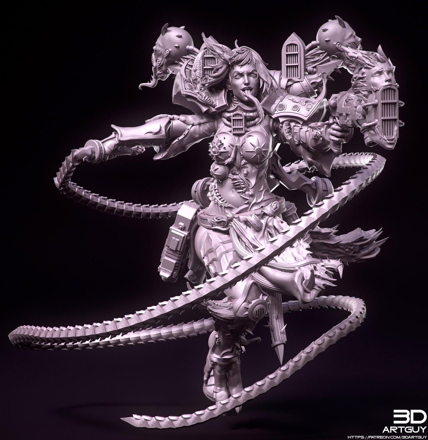 Noisy Sister by 3DArtGuy 32mm scale, 50mm or 100mm, Miniature War Gaming Figure