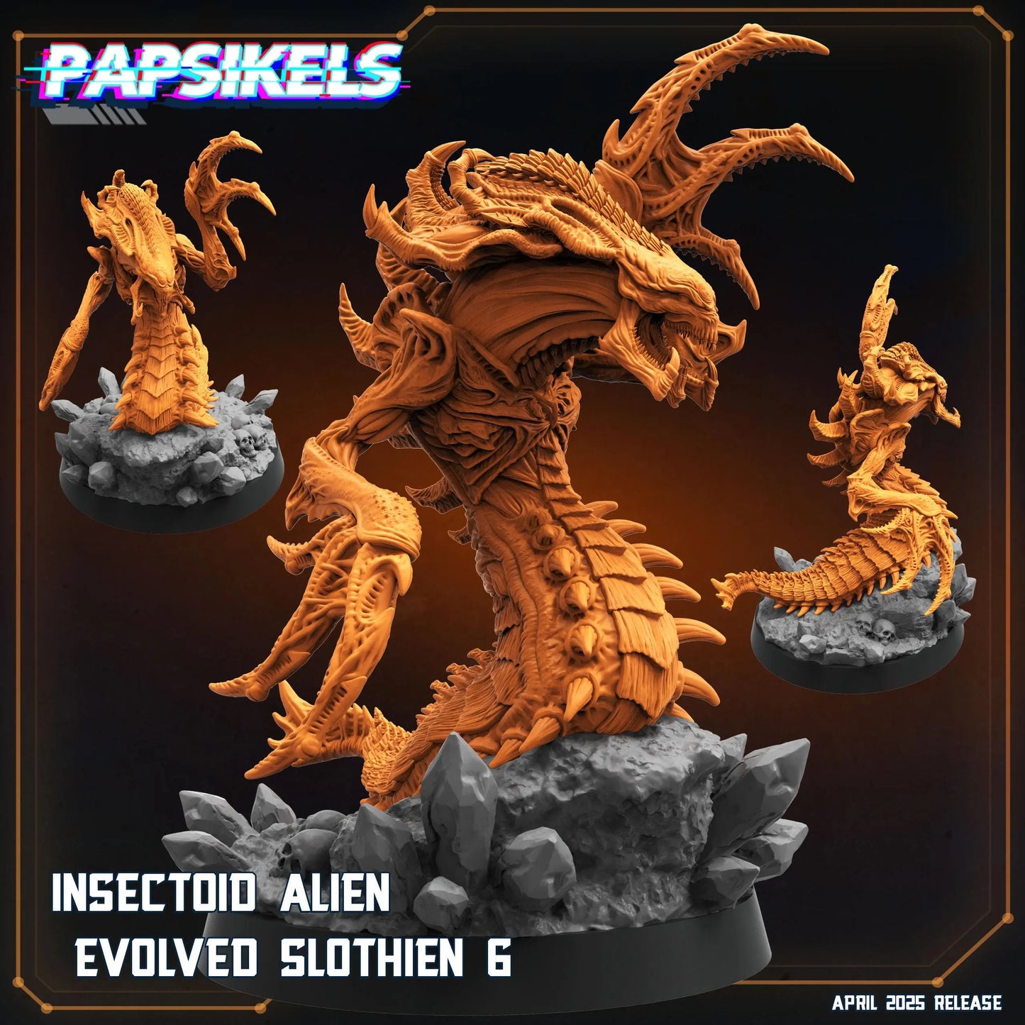 Insectoid Alien Evolved Slothien by Papsikels Miniature, 32mm Heroic Scale, War Gaming, Proxy for Alien, Aliens vs Humans, Sci-fi