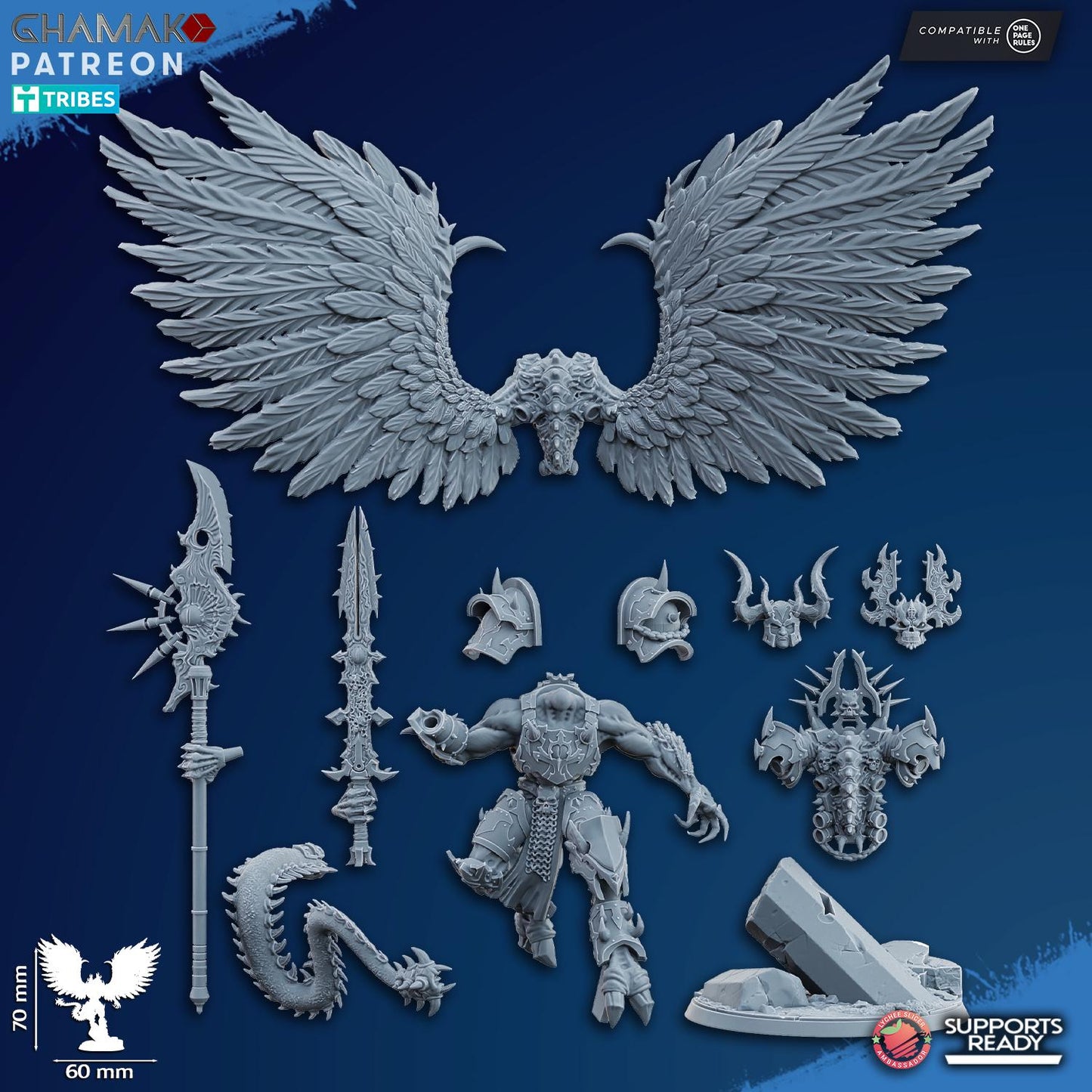 Demonic Possessed Warlock by Ghamak 28mm Scale Miniature, 70mm tall