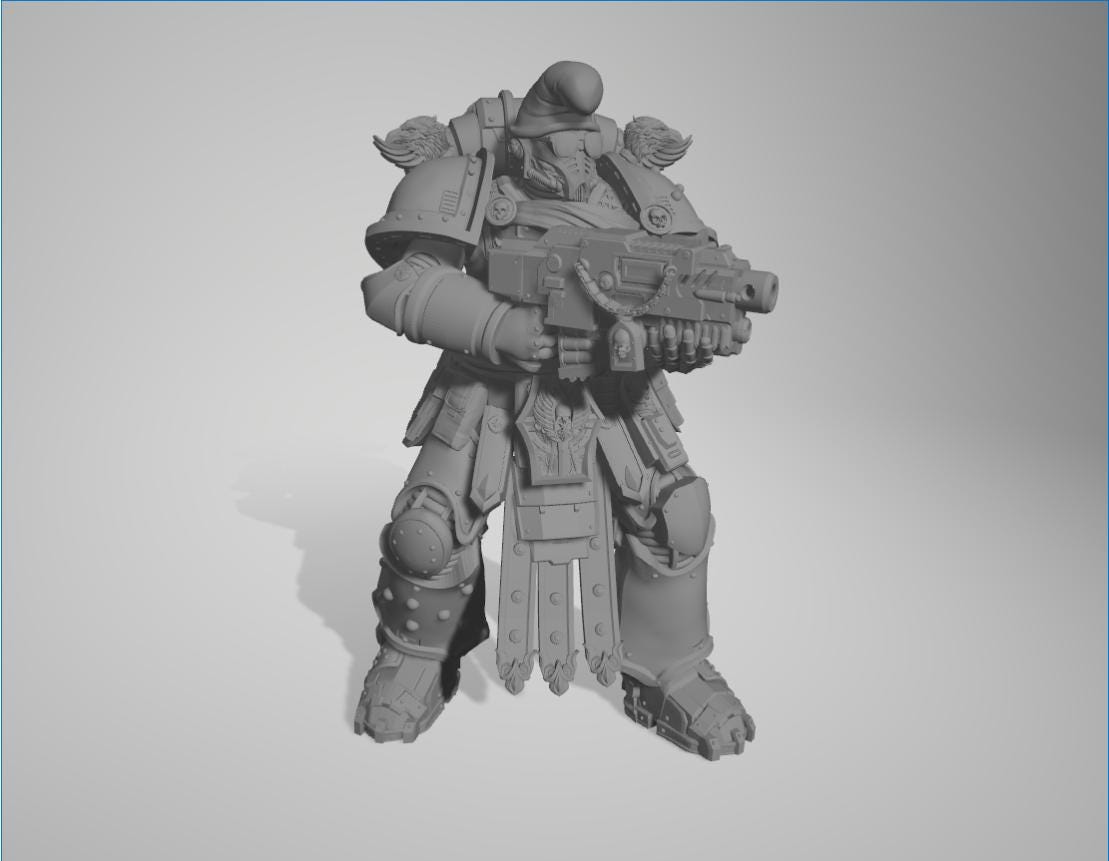 Space Smurf by 3DArtGuy 32mm scale, 50mm or 100mm, Miniature War Gaming Figure, Grim Dark, Proxy, Ultra, Marine, Smurf, XIII