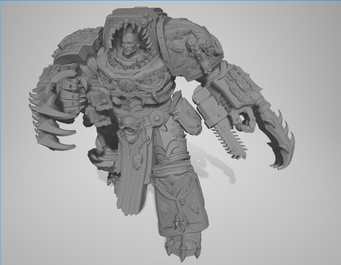 Giant Shark by 3DArtGuy 32mm scale, 50mm or 100mm, Miniature War Gaming Figure