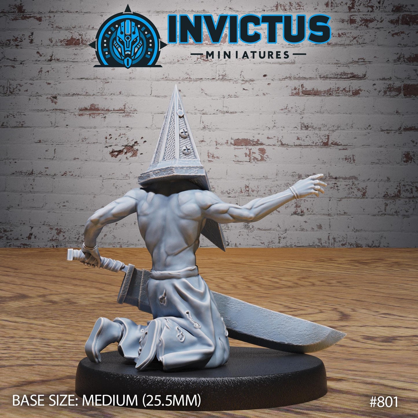 Crimson Executioner by Invictus Miniatures 32mm scale, Miniature War Gaming Figure, Games, Silent Hill, Pyramid Head