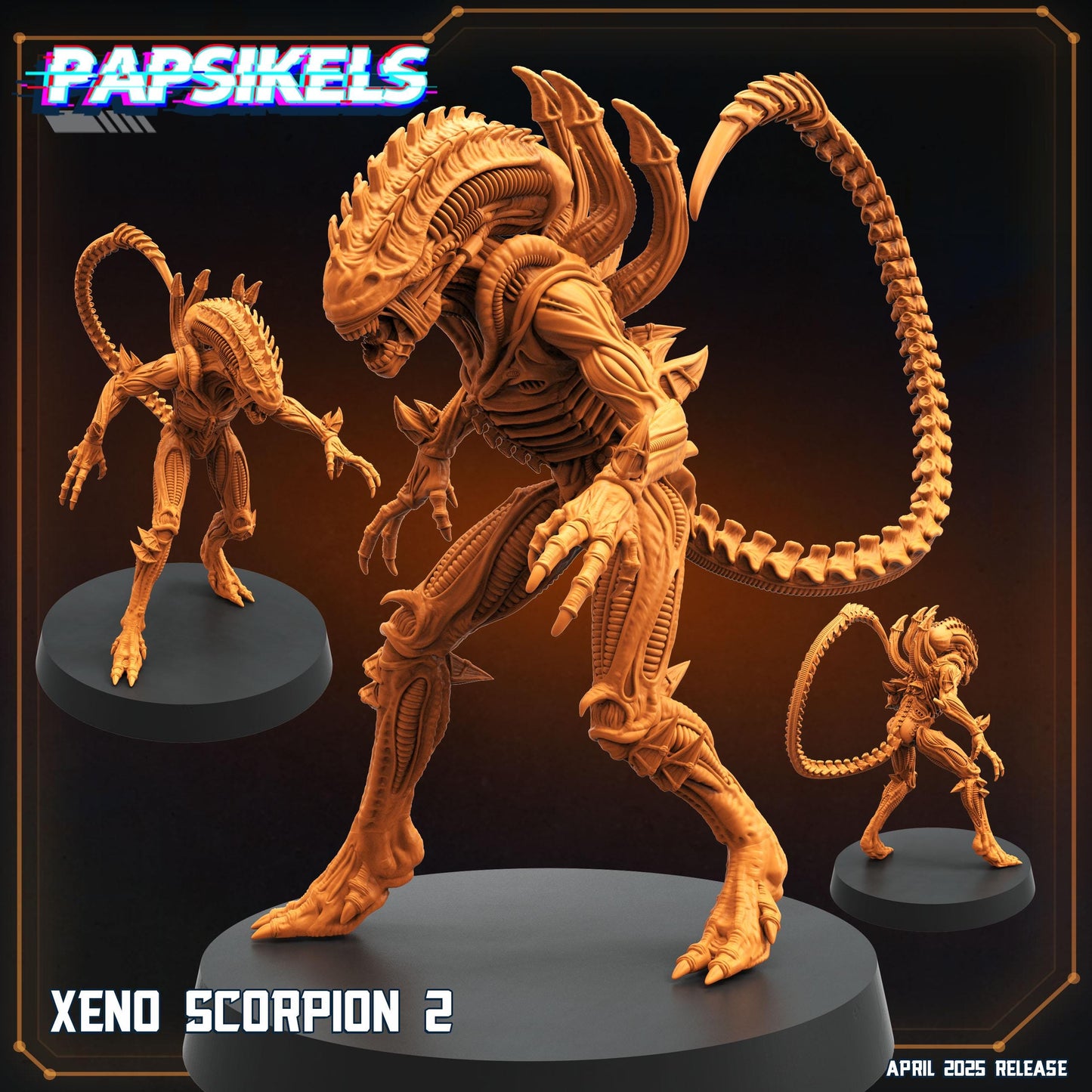 Xeno Scorpion by Papsikels Miniature, 32mm Heroic Scale, War Gaming, Proxy for Alien, Aliens vs Humans, Sci-fi, Xenomorph