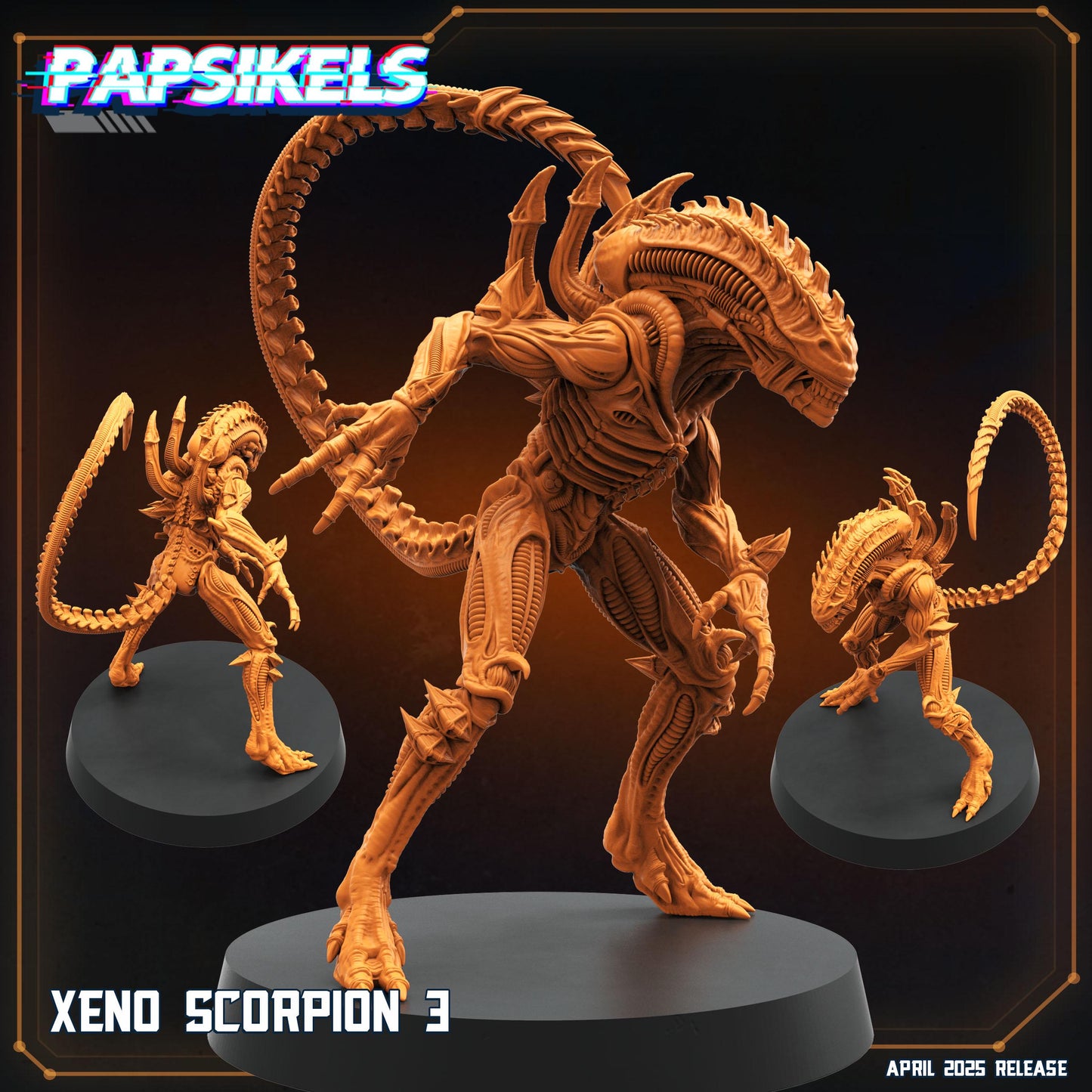 Xeno Scorpion by Papsikels Miniature, 32mm Heroic Scale, War Gaming, Proxy for Alien, Aliens vs Humans, Sci-fi, Xenomorph