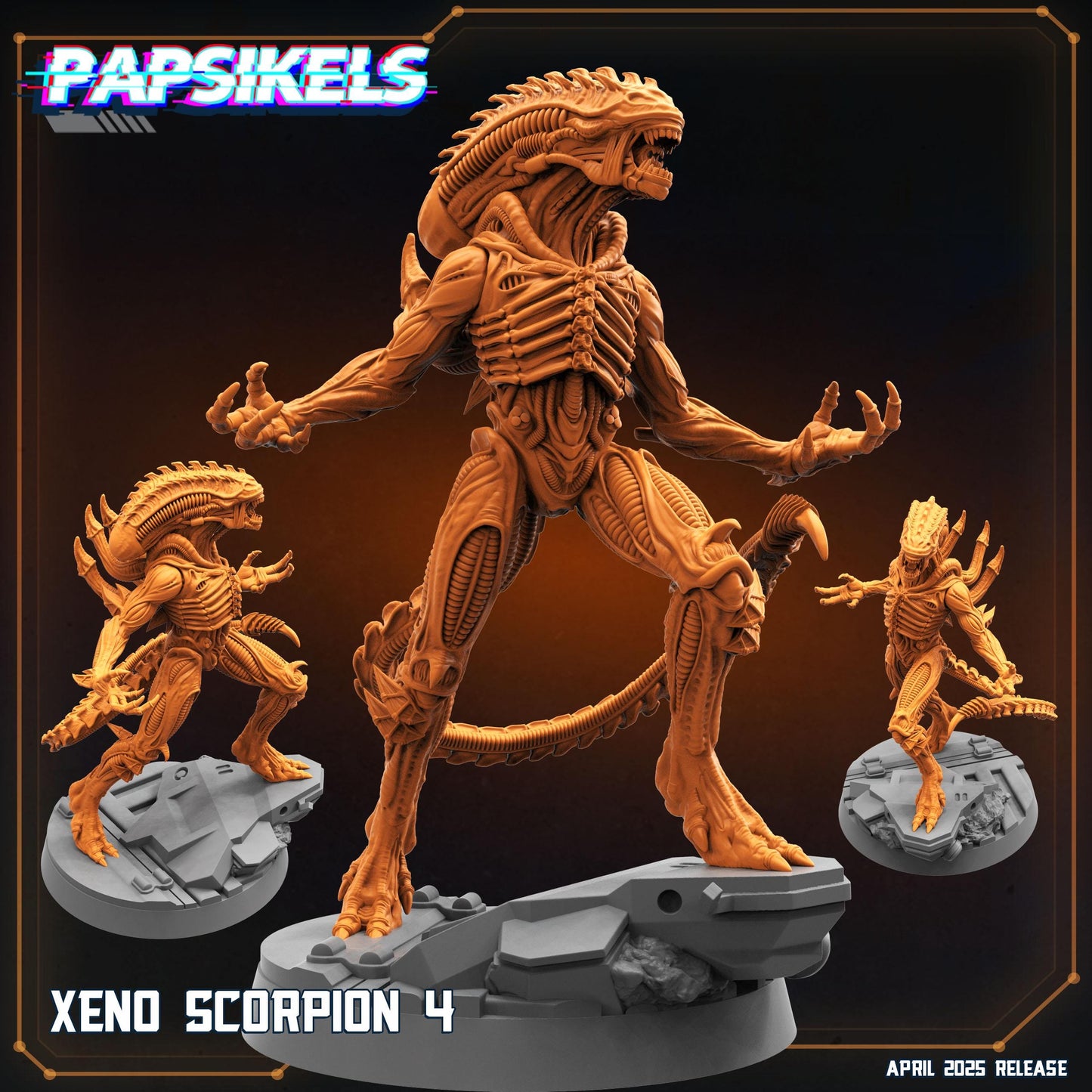 Xeno Scorpion by Papsikels Miniature, 32mm Heroic Scale, War Gaming, Proxy for Alien, Aliens vs Humans, Sci-fi, Xenomorph