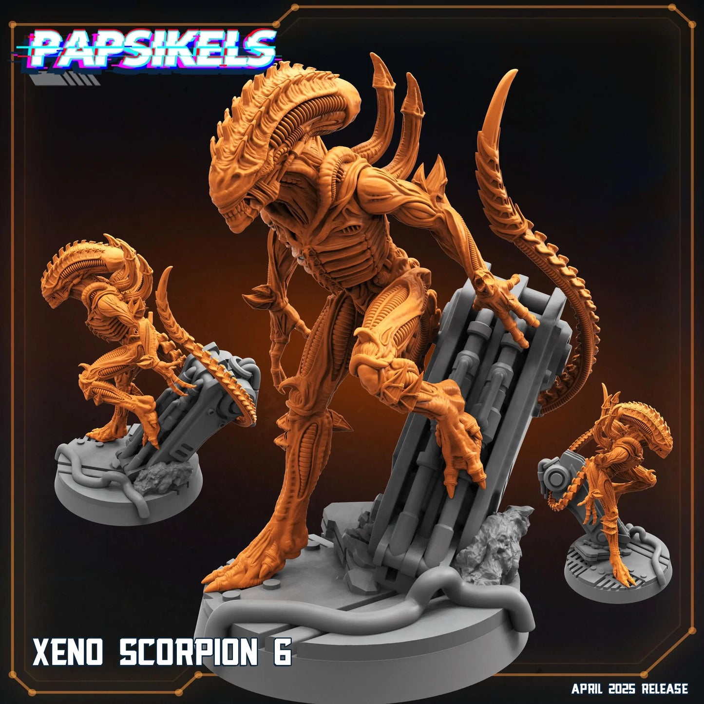 Xeno Scorpion by Papsikels Miniature, 32mm Heroic Scale, War Gaming, Proxy for Alien, Aliens vs Humans, Sci-fi, Xenomorph