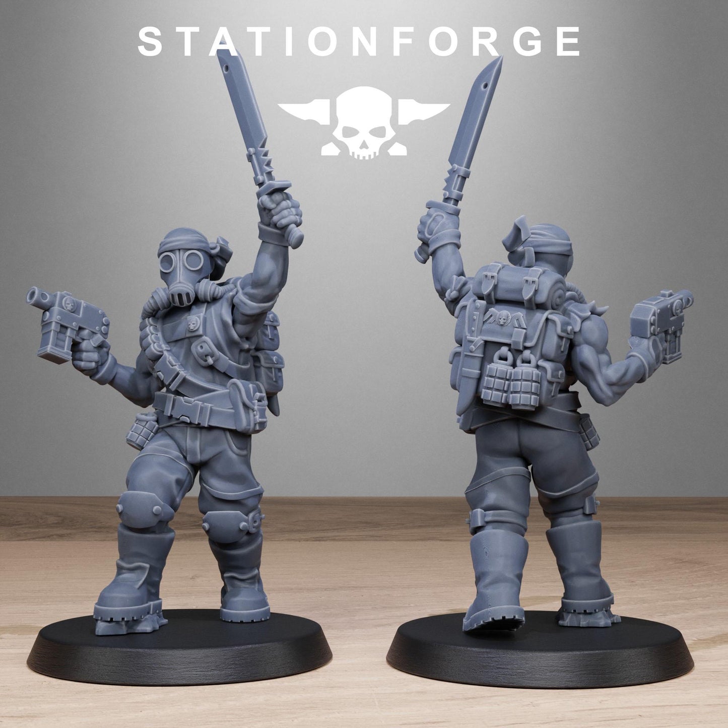 Grim Guard Jungle Fighters 2 by Station Forge 28mm Heroic Scale Miniature, 32mm tall, 10 Units, Proxy, Grimdark, Sci-Fi, OPR, Guard