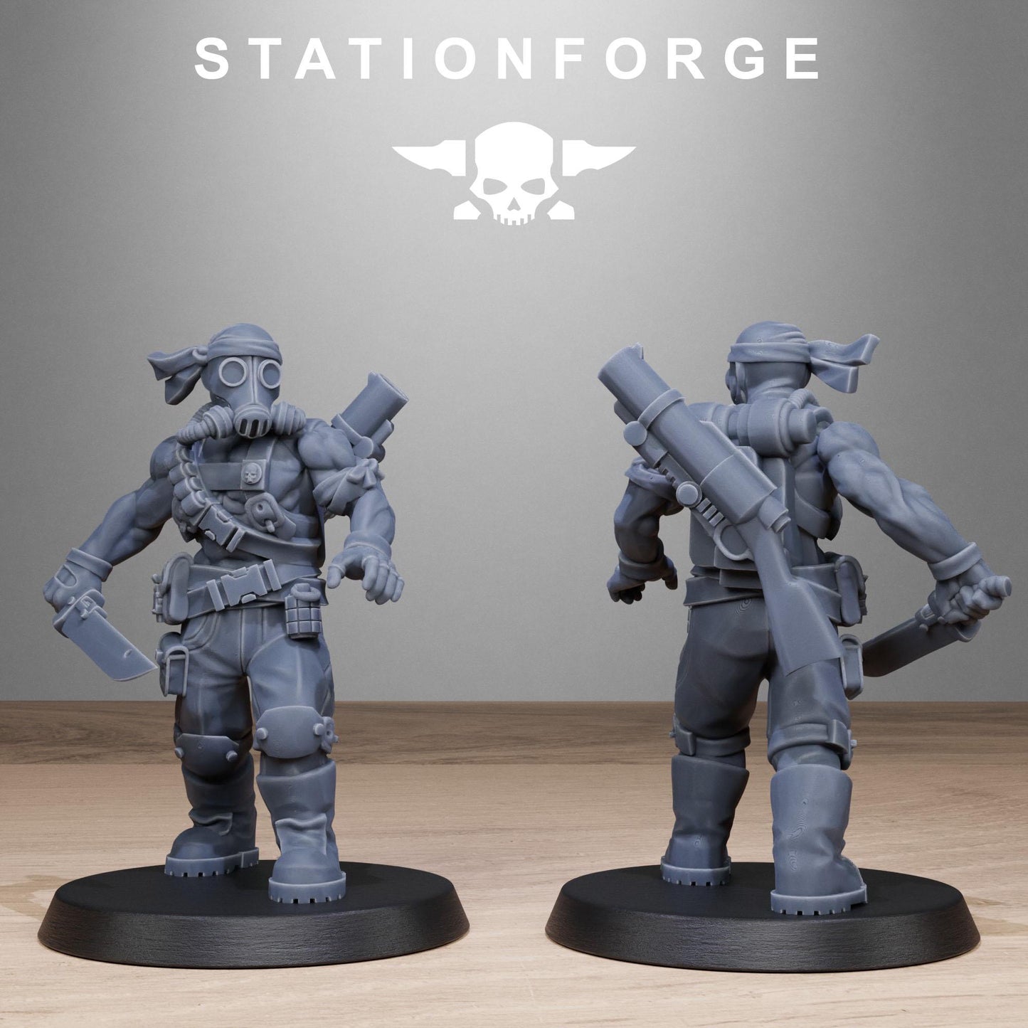 Grim Guard Jungle Fighters 2 by Station Forge 28mm Heroic Scale Miniature, 32mm tall, 10 Units, Proxy, Grimdark, Sci-Fi, OPR, Guard