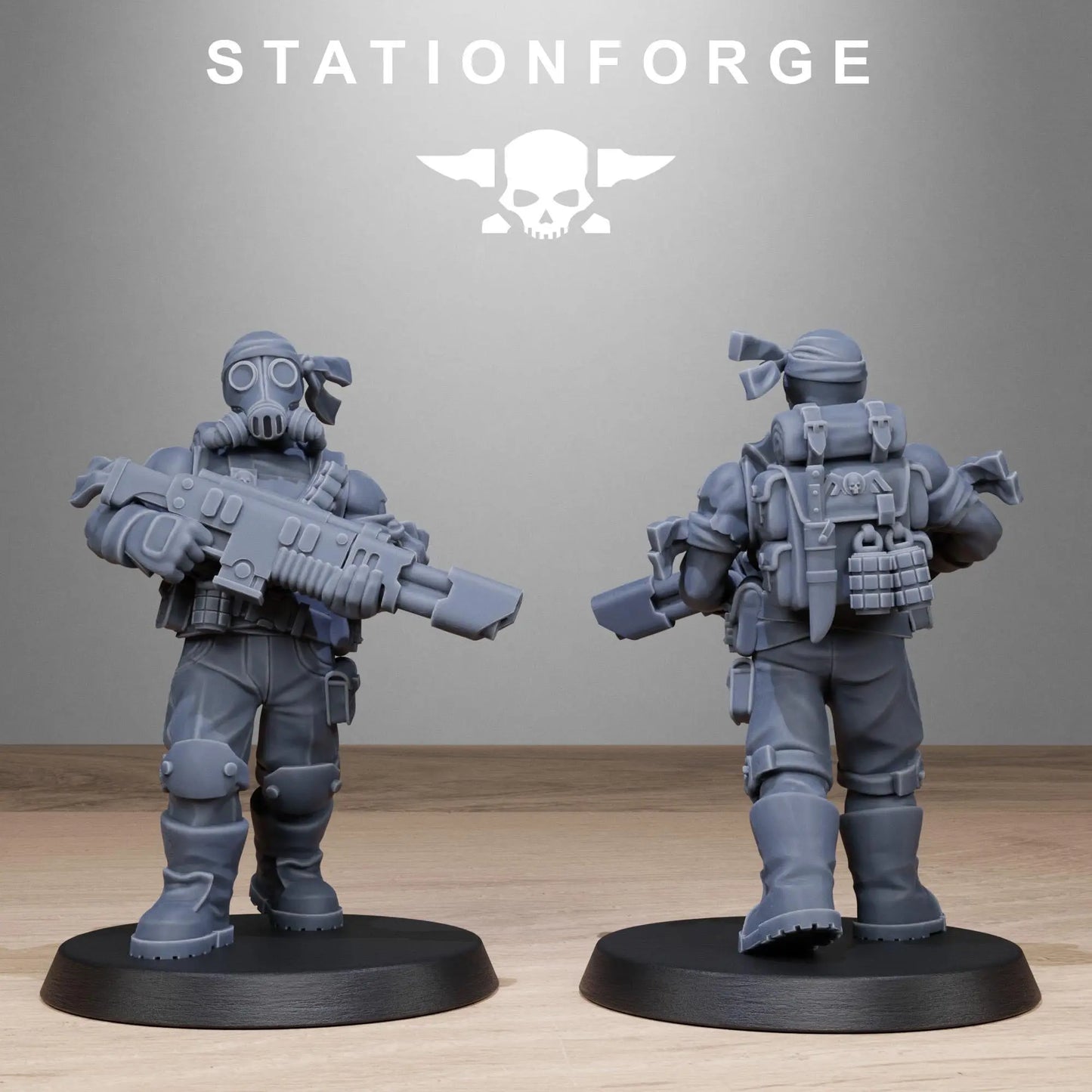 Grim Guard Jungle Fighters 2 by Station Forge 28mm Heroic Scale Miniature, 32mm tall, 10 Units, Proxy, Grimdark, Sci-Fi, OPR, Guard