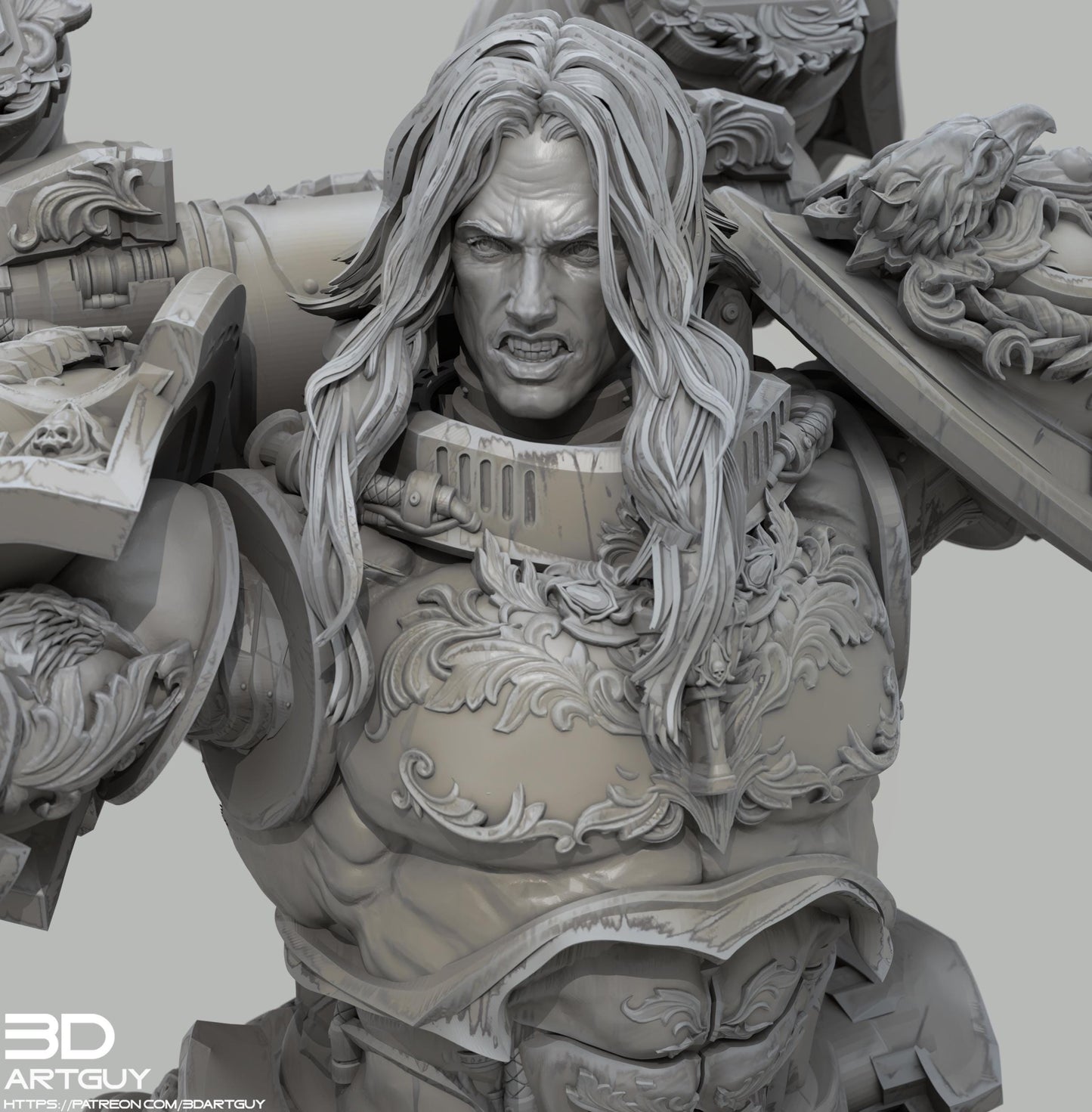 Blood Host Leader by 3DArtGuy 32mm scale, 50mm or 100mm, Miniature War Gaming Figure, Grim Dark, Proxy, Dante