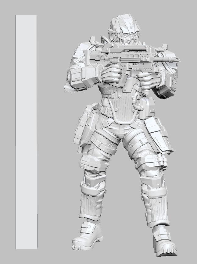Killzone Assault Trooper by 3DArtGuy 32mm scale, 50mm or 100mm, Miniature War Gaming Figure, gaming, Space, Proxy, Fantasy, Sci-Fi, Trooper