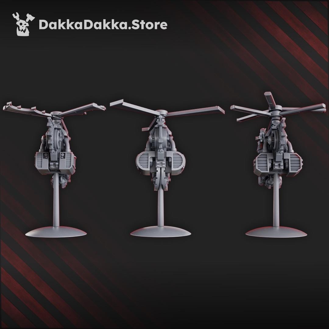 GorgWorks Copters by DakkaDakka 28mm Heroic Scale Miniature, 65mm tall, 3 Vehicles